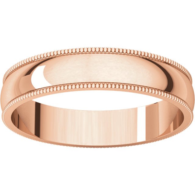 14K Gold 4mm Lightweight Milgrain Wedding Band for Women - Elegant Bridal Ring for Engagement, Anniversary & Everyday Wear