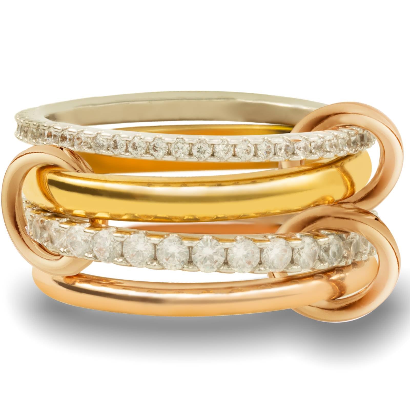 18k Gold Plated Stackable Rings for Women - Non-Tarnish Dainty Cubic Zirconia Rings Set, Elegant Knuckle Rings - Perfect for Everyday Wear, Gift Giving & Layering Jewelry Looks