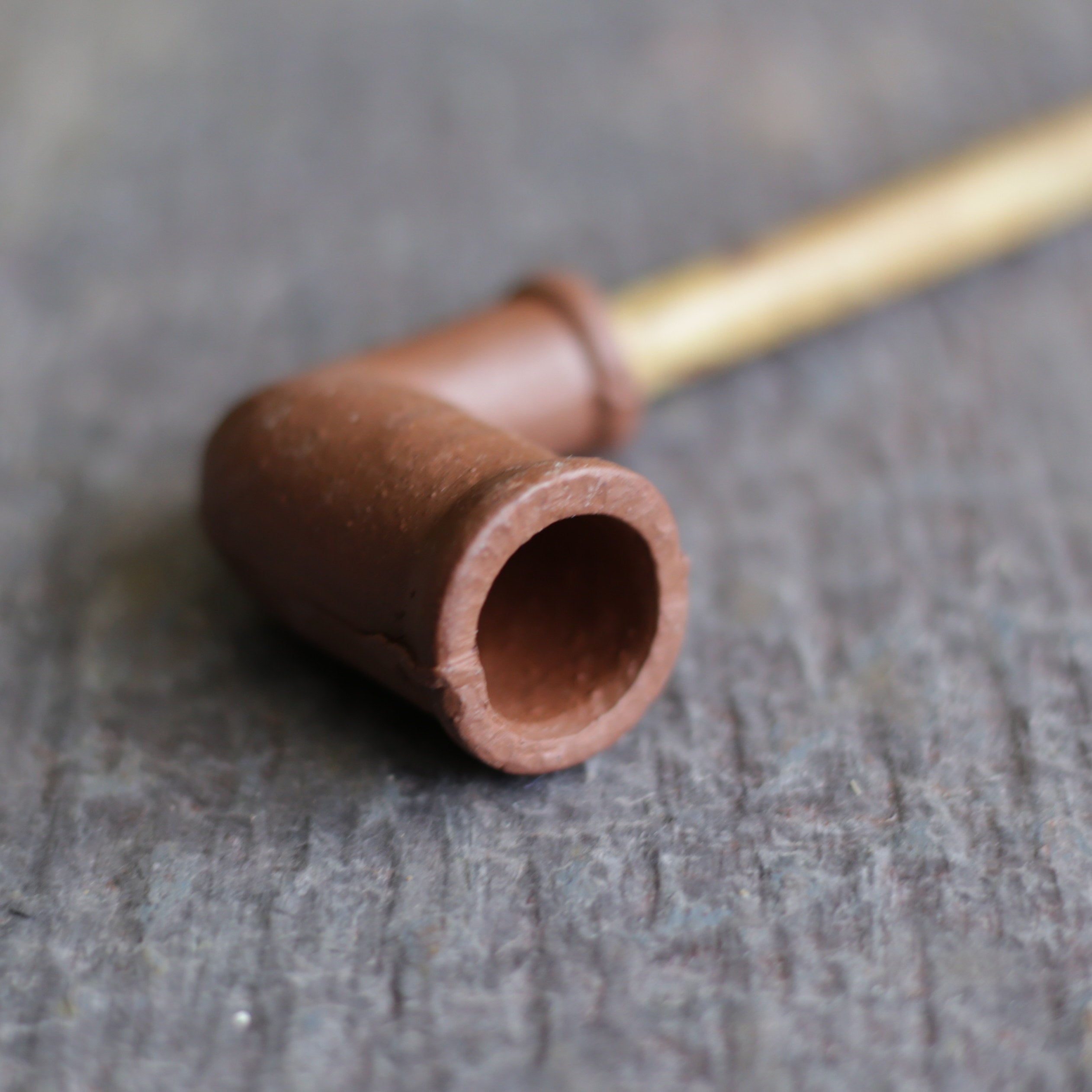 Natural Reed Stem Plain Redware Pipe - Handmade Smoking Pipe for Relaxation & Meditation | Perfect for Tobacco & Herbal Use