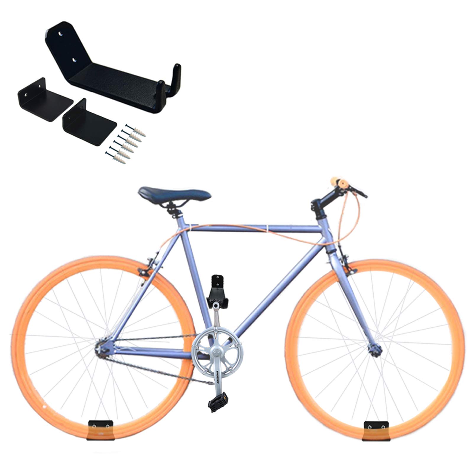 Qualward Bike Hanger - Heavy Duty Wall Mount Bicycle Rack for Garage Storage | Space Saving Bike Pedal Hook Stand | Perfect for Indoor Cycling Gear Organization & Home Gym Setup