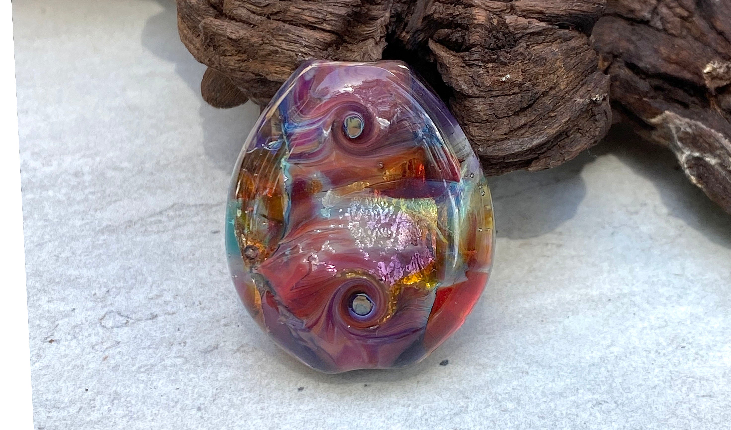 Handmade Pink Swirls Lampwork Glass Focal Bead for Jewelry Making - DIY Necklace, Bracelet, Earrings Designs - Perfect for Beaders and Craft Enthusiasts