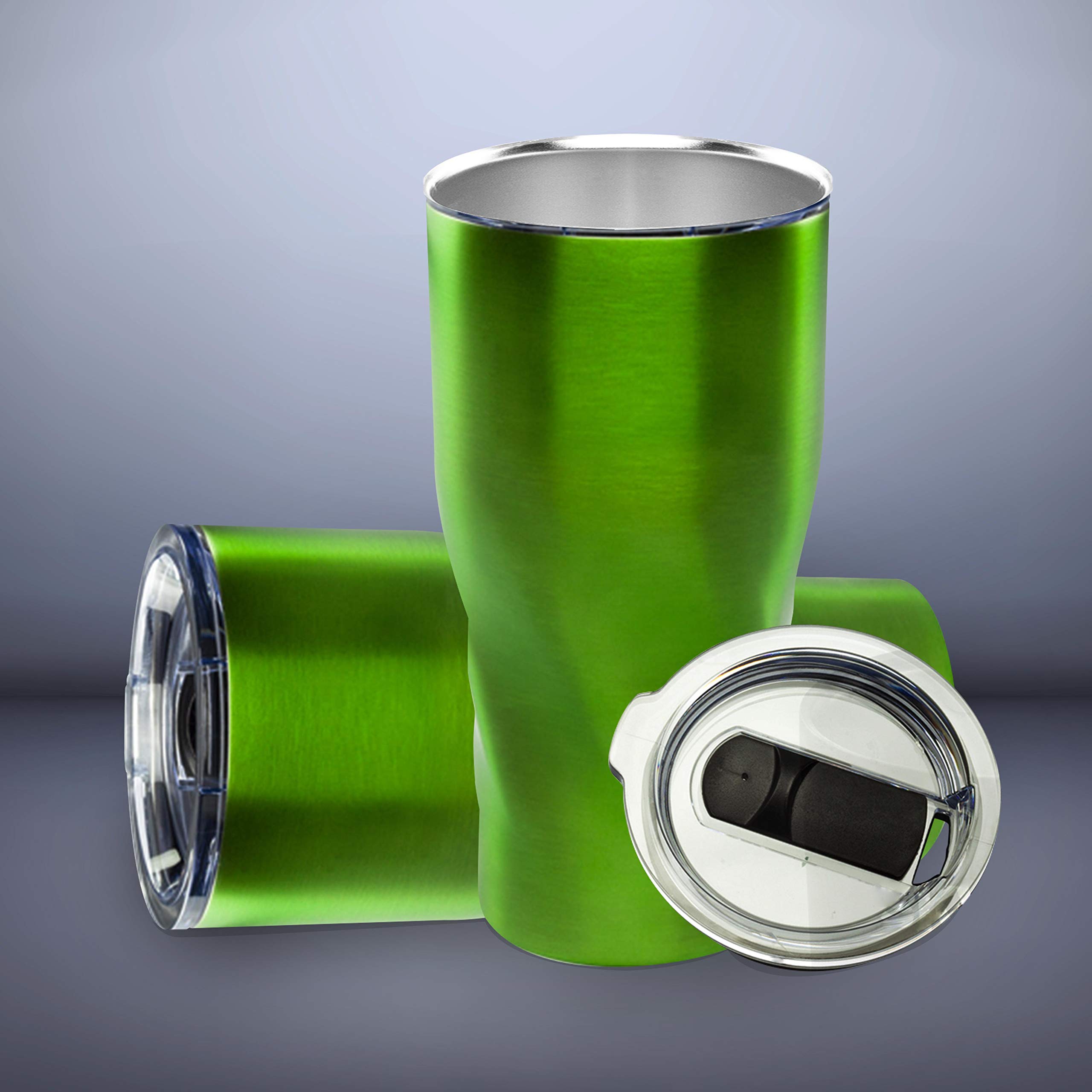 Wavey Mavey 20 oz Vacuum Insulated Travel Mugs 6-Pack - Green | Leak-Proof Stainless Steel Coffee Tumblers for Hot & Cold Drinks | Perfect for Commuting, Camping & Office Use