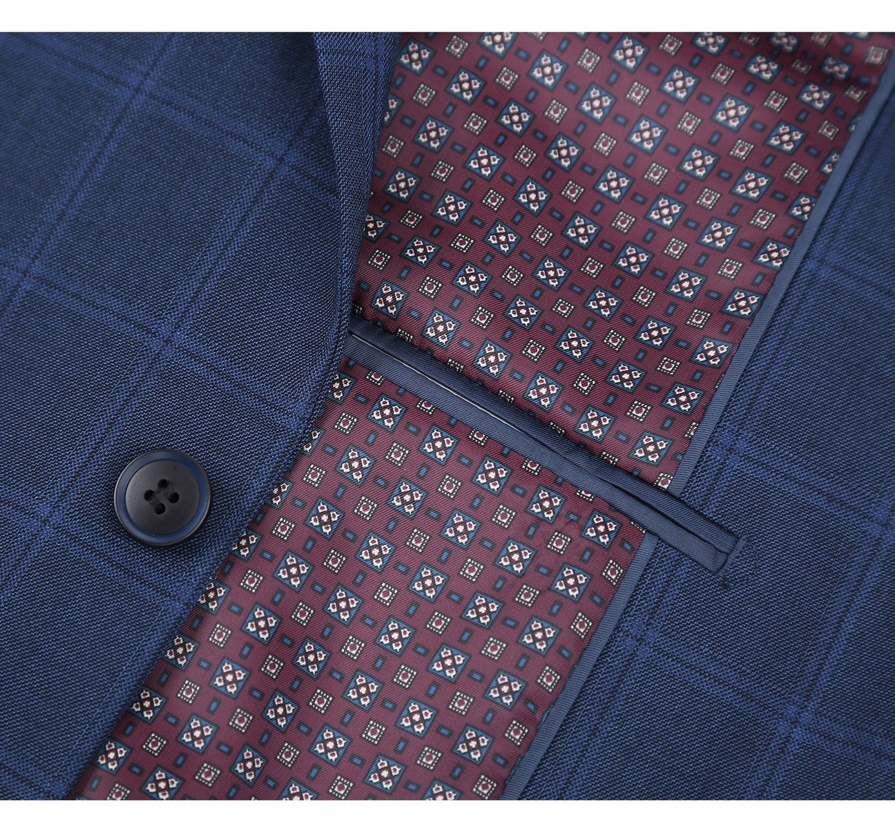Alessandro Vitello by Renoir 2-Piece Slim Fit Single Breasted Checkered Dress Suit for Men - Perfect for Weddings, Business Meetings & Formal Events | Size 292-6