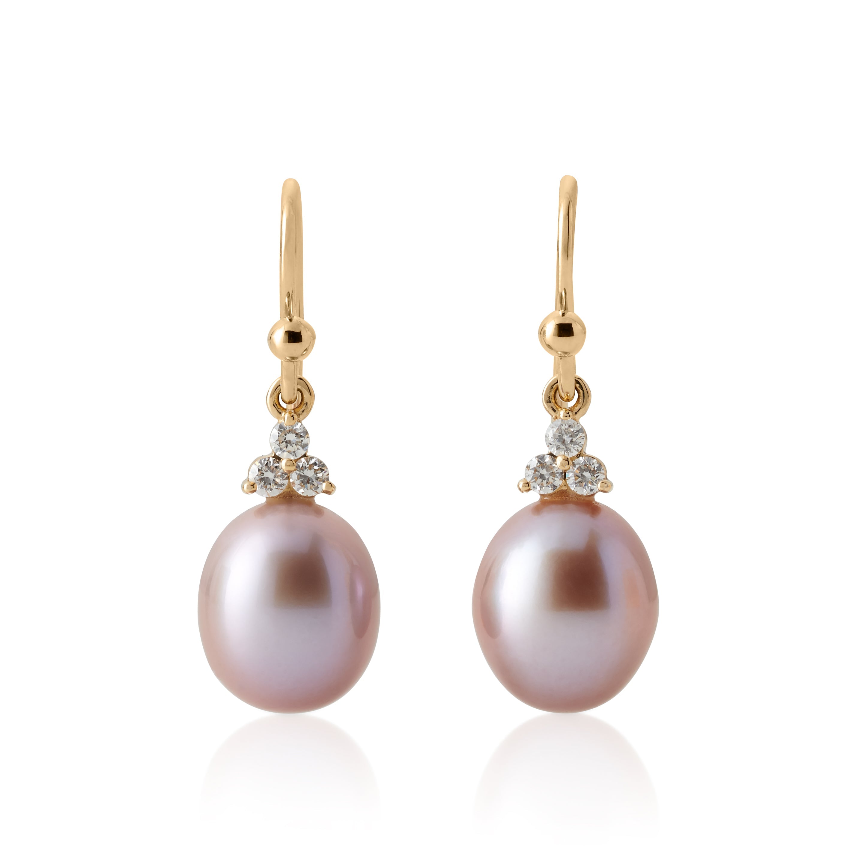 Madison Drop Earrings with Pink Pearls & Diamonds | Elegant Pearl Jewelry for Women | Perfect for Weddings, Parties & Special Occasions