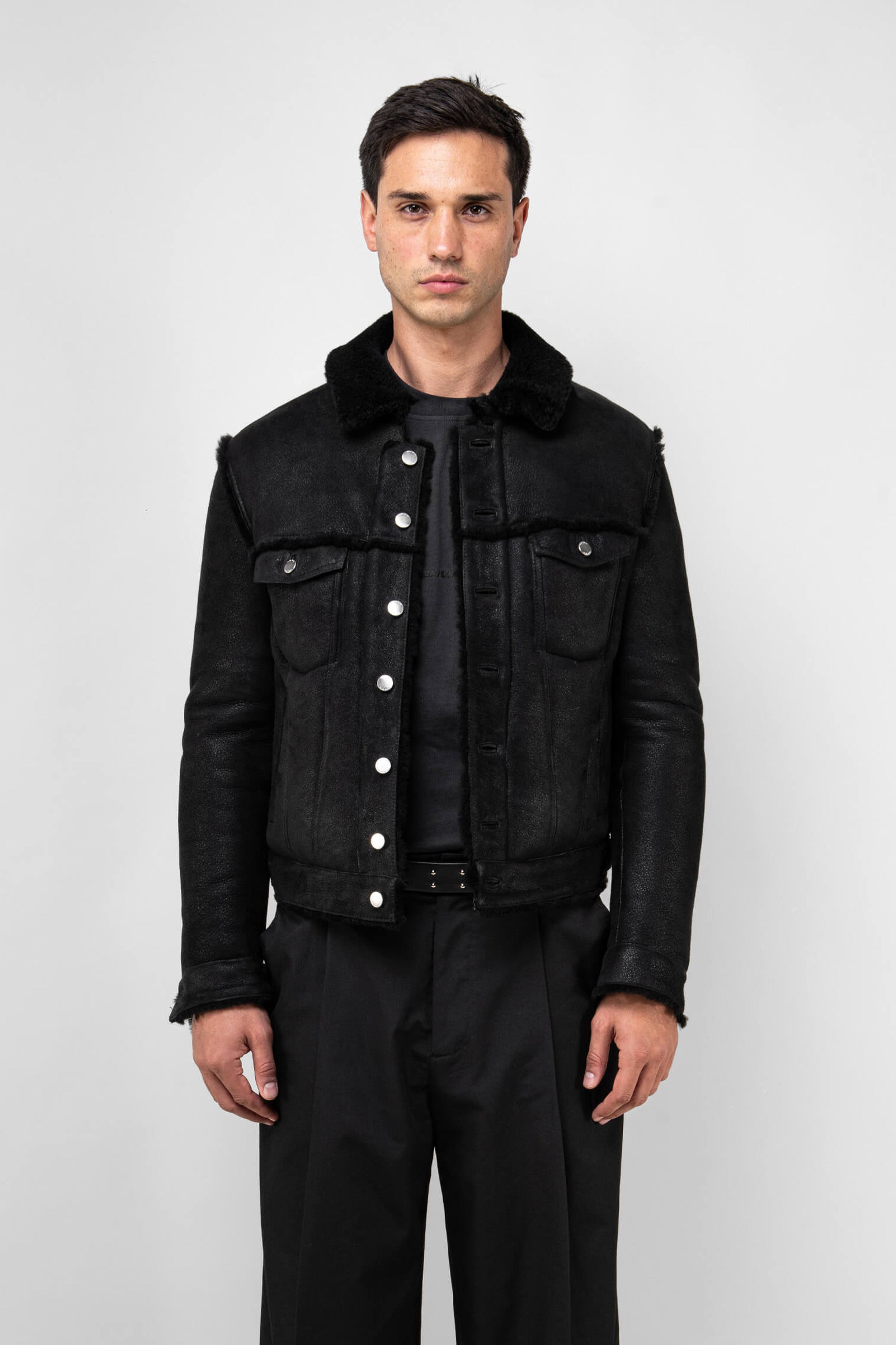 Men's Shearling Trucker Jacket - Tall Size, Warm Winter Coat for Outdoor Activities & Casual Wear