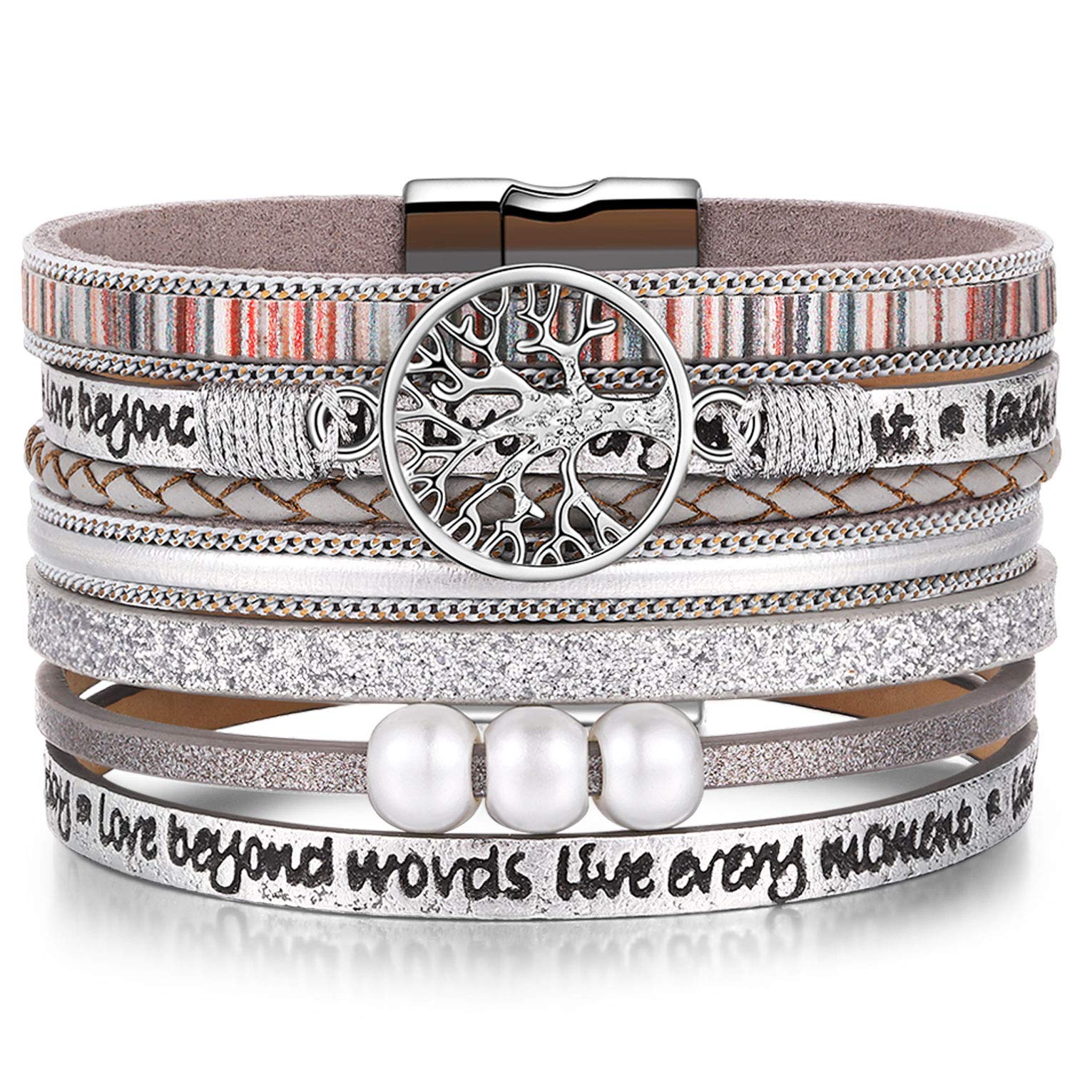 Tree of Life Leather Bracelet for Women - Inspirational Jewelry Gift for Birthday, Mother's Day, Teen Girls | Boho Chic Accessory for Everyday Wear & Special Occasions