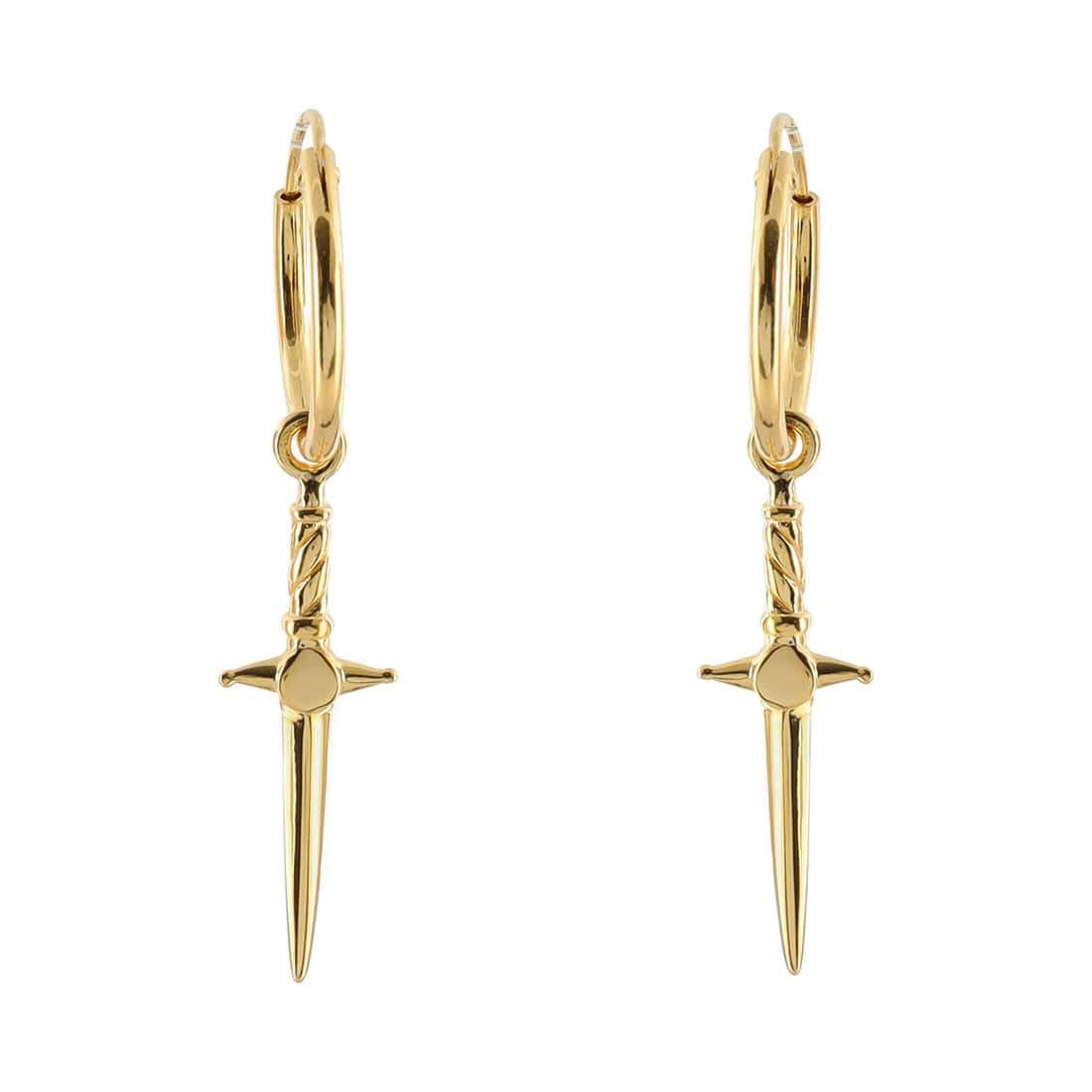 Cosmic Dagger Gold Sleepers - Hypoallergenic Stainless Steel Earrings for Women | Perfect for Everyday Wear, Parties & Gifts