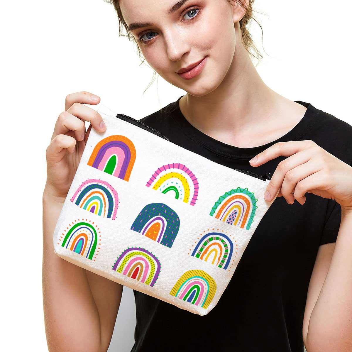 Inspiring Travel Makeup Bag for Women - Rainbow Cosmetic & Toiletry Organizer - Perfect Birthday Gift for Her, Daughter, Granddaughter - Ideal for Travel, Gym & Daily Beauty Essentials