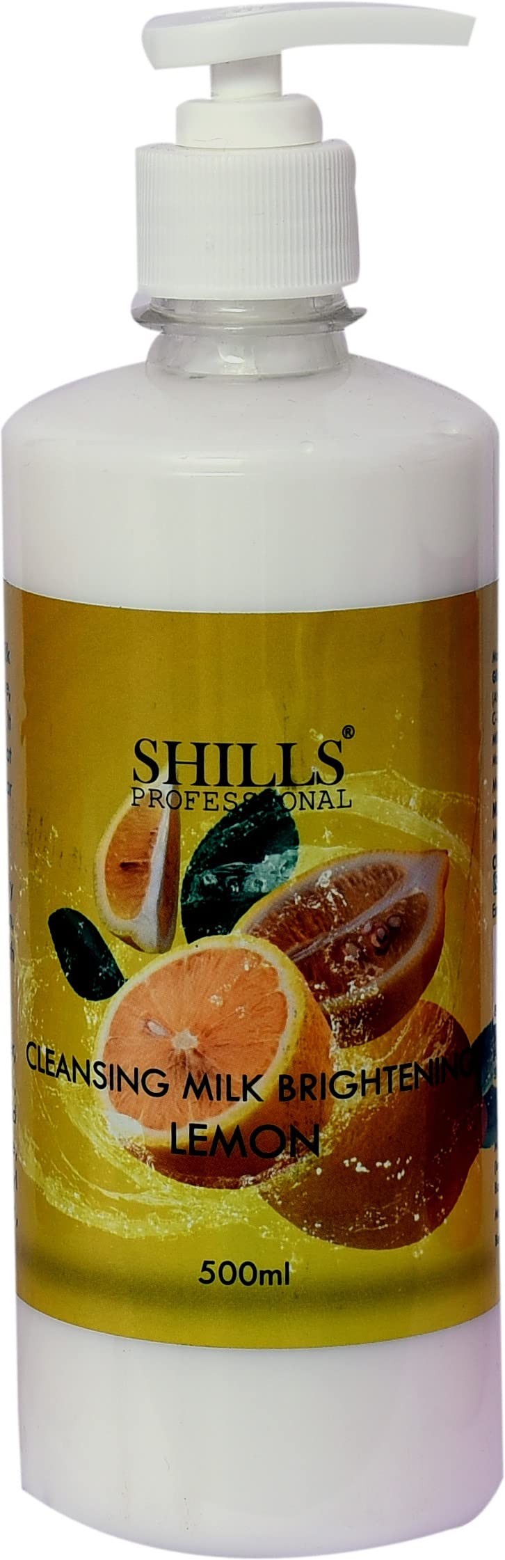SHILLS Professional Lemon Brightening Cleansing Milk 500ml - Gentle Face Wash for Brighter Skin, Dark Spot Treatment & Even Tone - Perfect for Daily Skincare Routine & Acne-Prone Skin