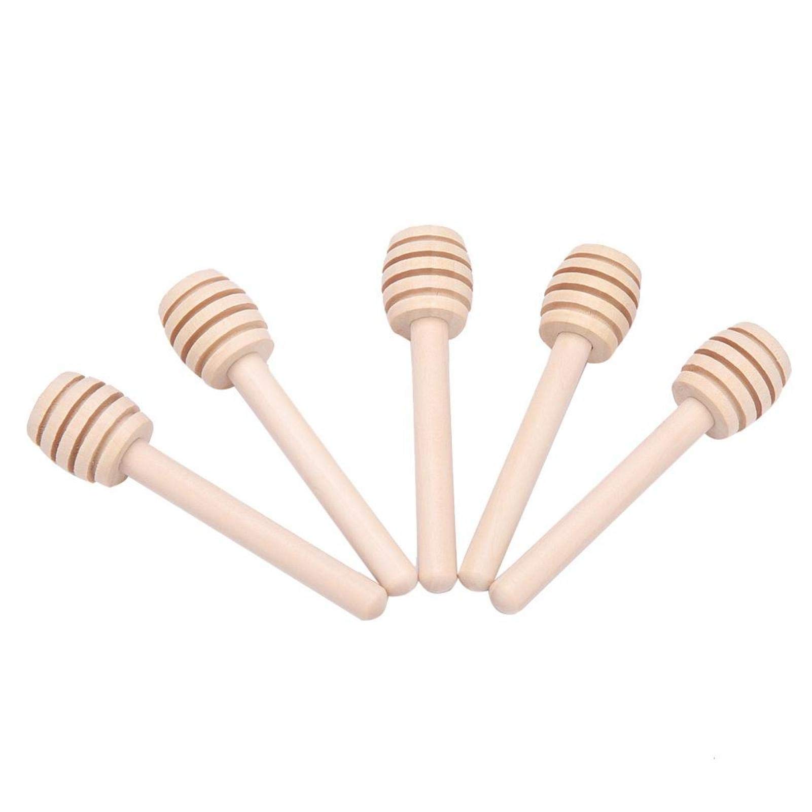 24Pcs Wooden Honey Dipper Sticks - Natural Syrup Drizzler, Honey Stirrer & Jam Mixing Rod (8CM) - Perfect for Tea, Coffee, Baking & Kitchen Use