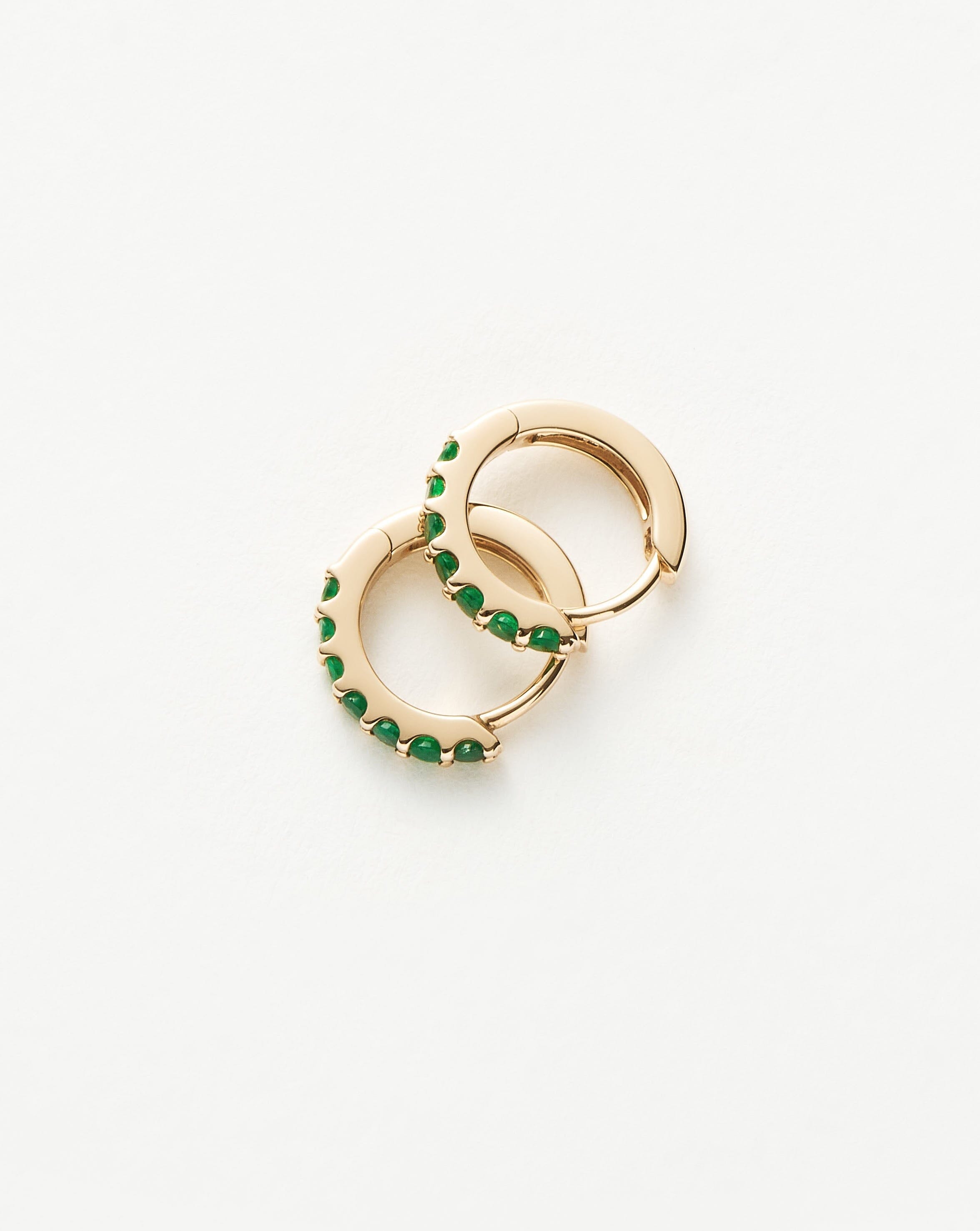 Fine Emerald Huggie Earrings – Elegant Green Gemstone Studs for Women | Perfect for Daily Wear, Parties & Special Occasions