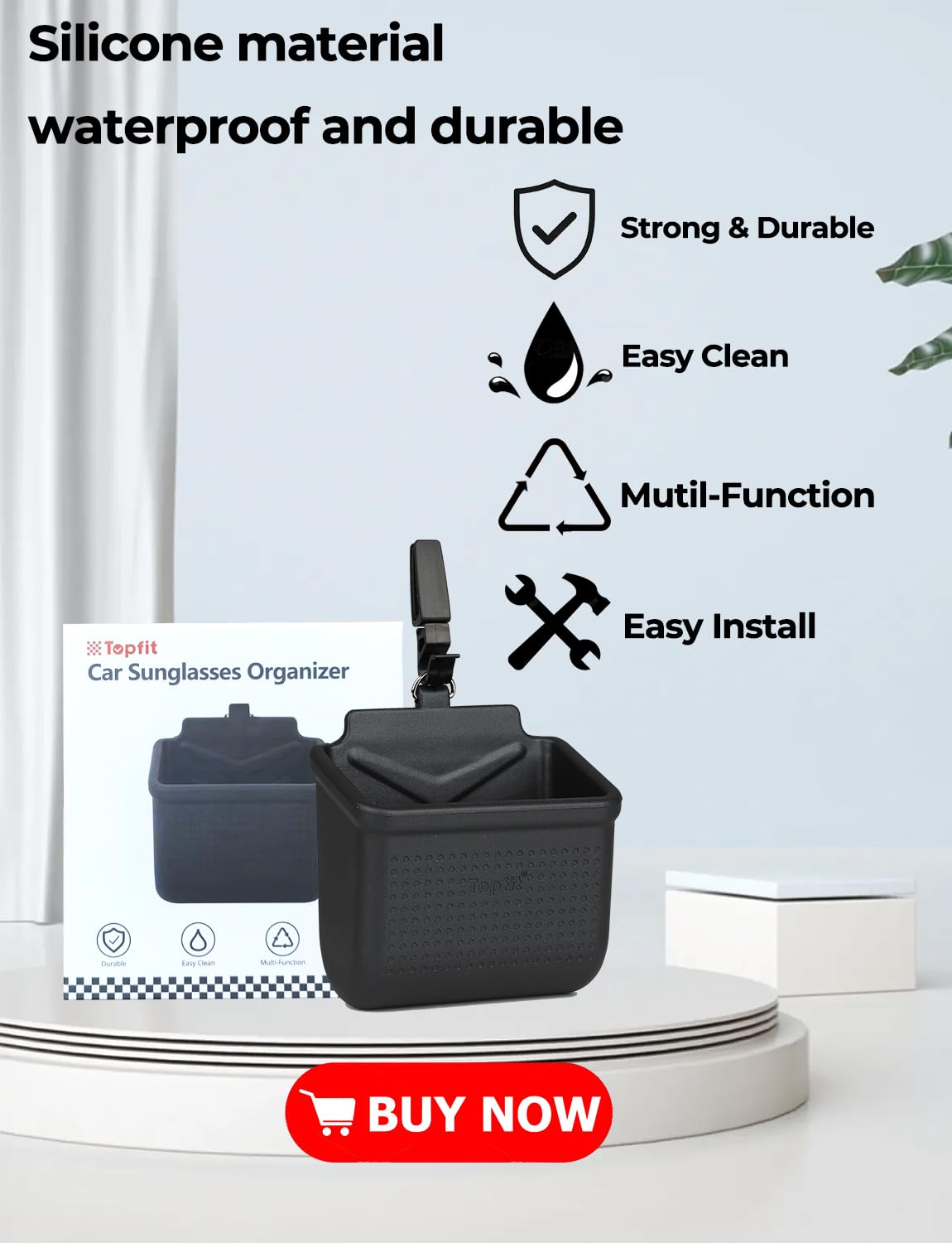 Car Air Vent Organizer - Multi-Purpose Storage Bag for Sunglasses, Phone, Keys & Cards with Hook (Black) | Perfect for Road Trips & Daily Commute