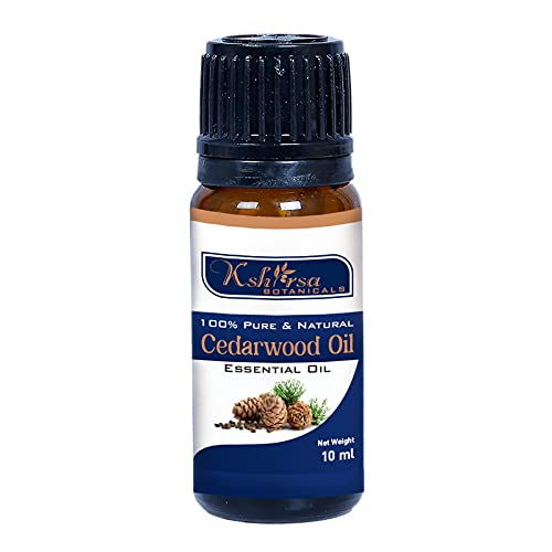 100% Pure & Undiluted Cedarwood Essential Oil (Cedrus Atlantica) - Steam Distilled for Skin Care, Hair Growth & Aromatherapy - 10ml - Perfect for Diffusers, Massage & DIY Beauty Products