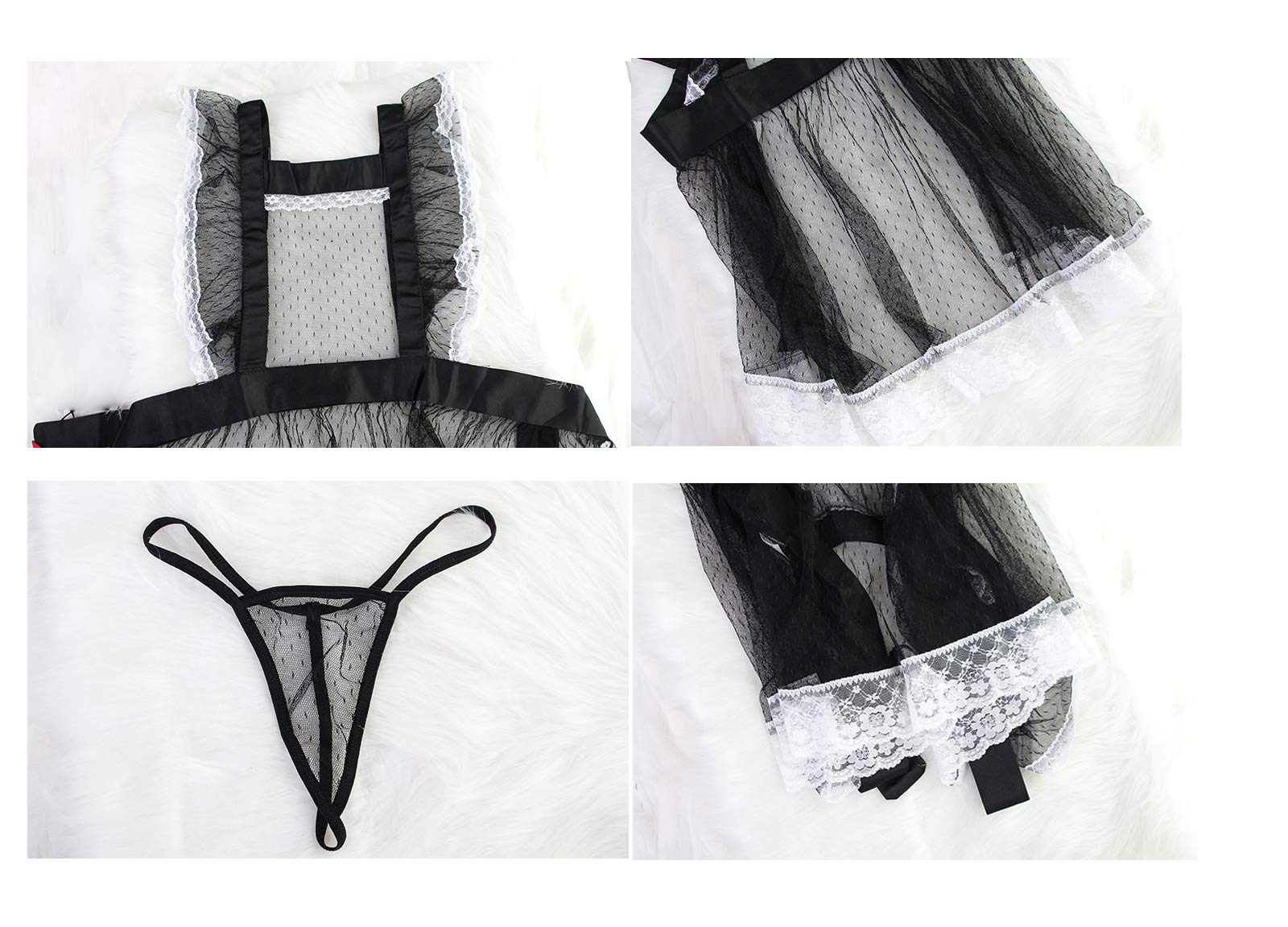 Sexy Maid Costume Set for Women - Lingerie Bras & Panties - Halloween Cosplay Outfit - Role Play, Bachelorette Party, Valentine's Gift
