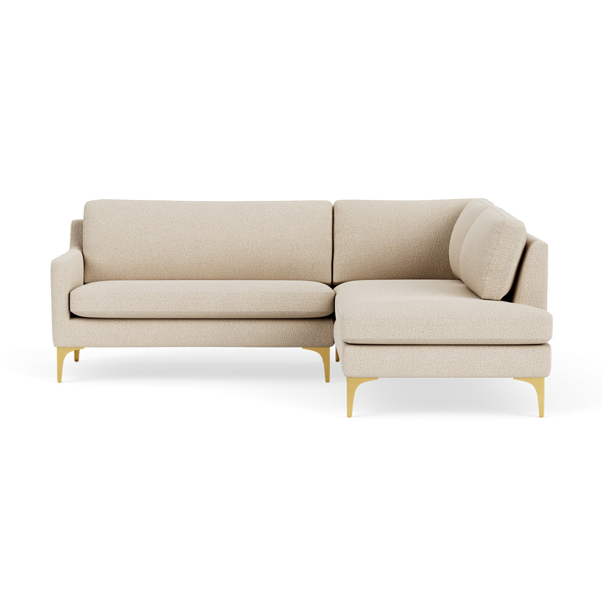Astha Boucle Right Corner Sofa - Modern L-Shaped Sectional Couch for Living Room, Lounge & Small Spaces | Soft Upholstery, Comfortable Seating, Stylish Home Decor