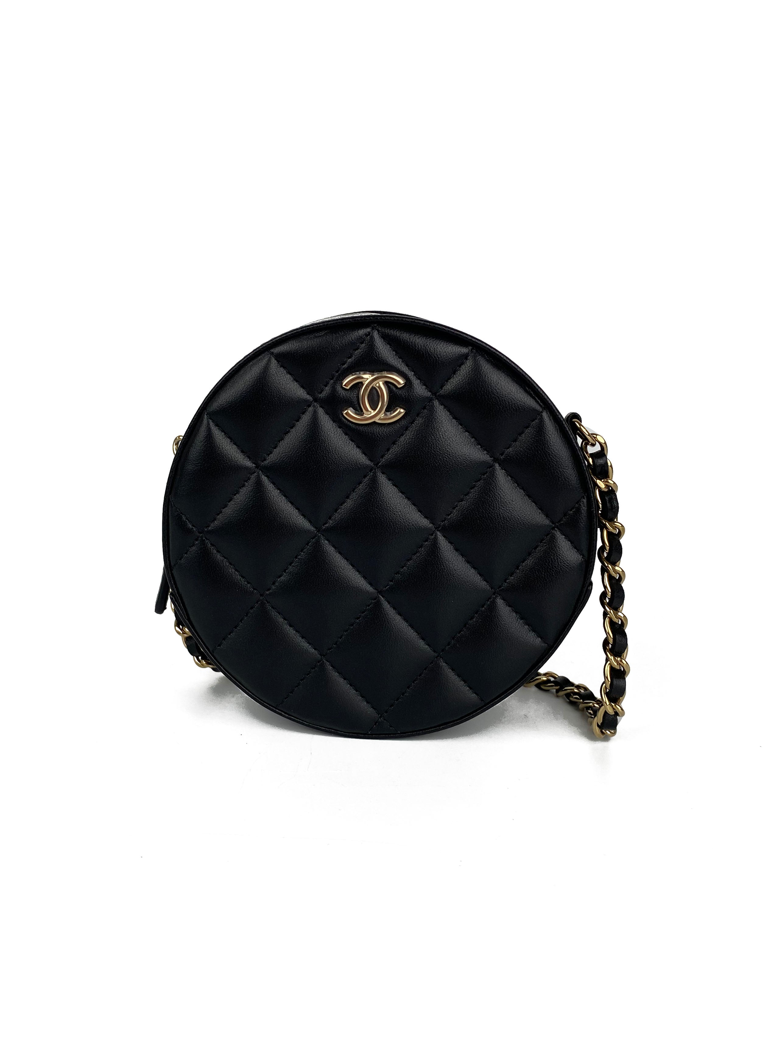 Chanel Black Leather Round Shoulder Bag with Bow - Elegant Women's Handbag for Work, Party & Evening Events | Luxury Designer Purse for Daily Use & Special Occasions