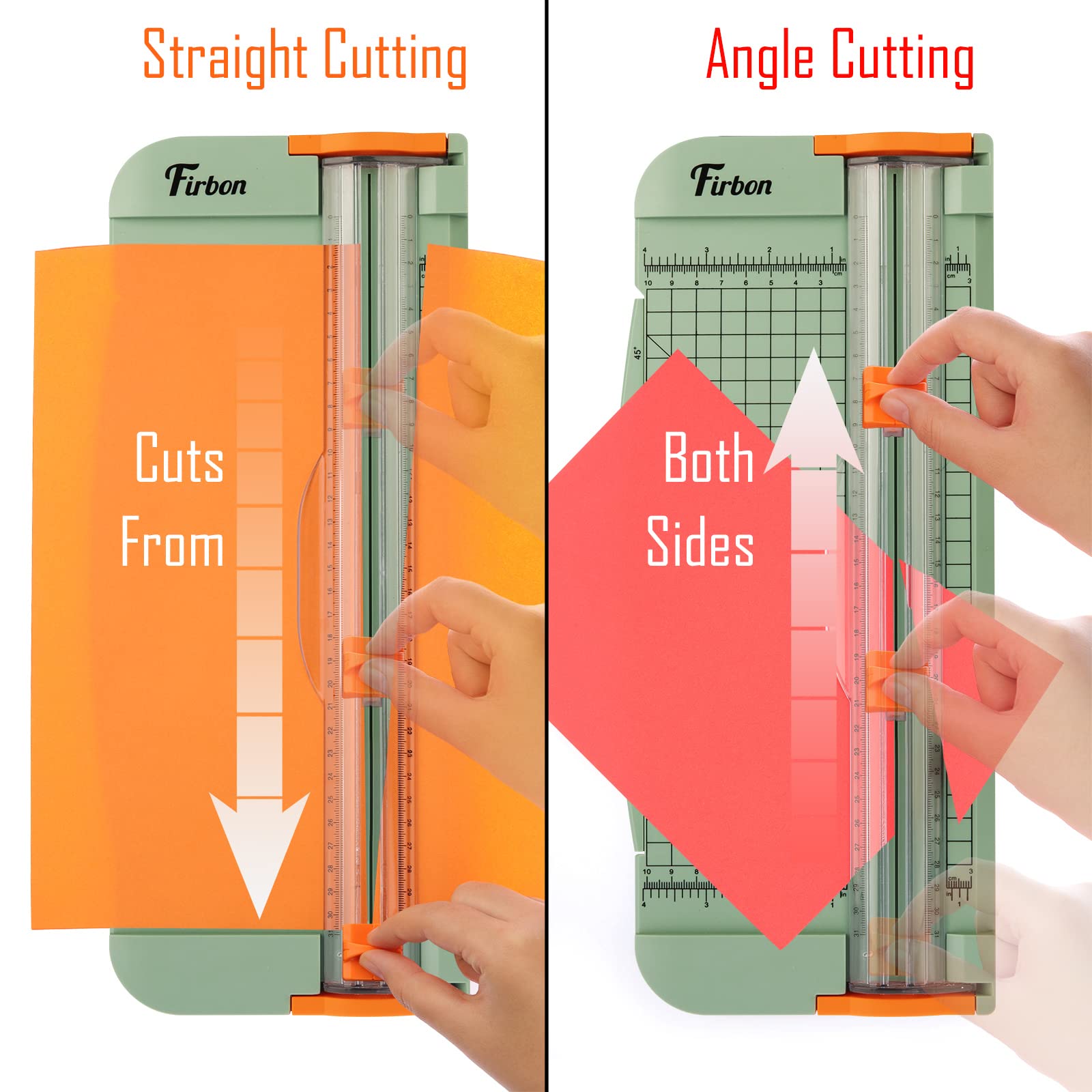 Firbon Morandi A4 Paper Cutter with 5 Replacement Blades - 12 Inch Precision Paper Trimmer with Side Ruler for Scrapbooking, Crafting, Coupons, Labels & Cardstock | Perfect for Home Office, School Projects & DIY Crafts