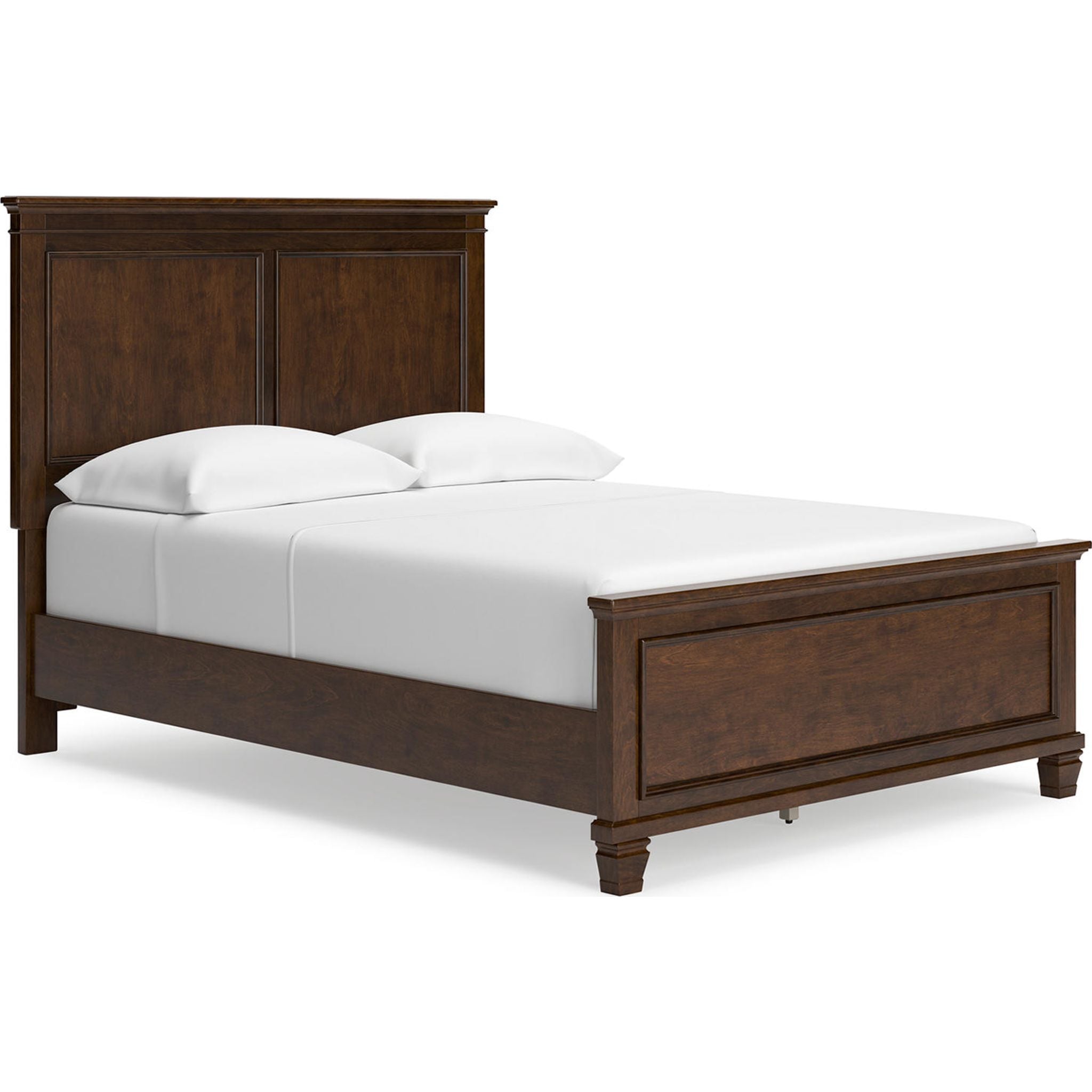 Danabrin Panel Bed - Queen Size Wooden Bed Frame with Upholstered Headboard, Modern Platform Bed for Bedroom, Perfect for Master Bedroom, Guest Room, or Dormitory