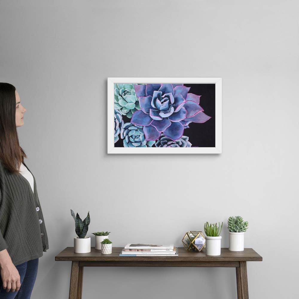 Elegant White Framed Floral Art Print - Home & Office Wall Decor - Perfect for Living Room, Bedroom or Gift Giving