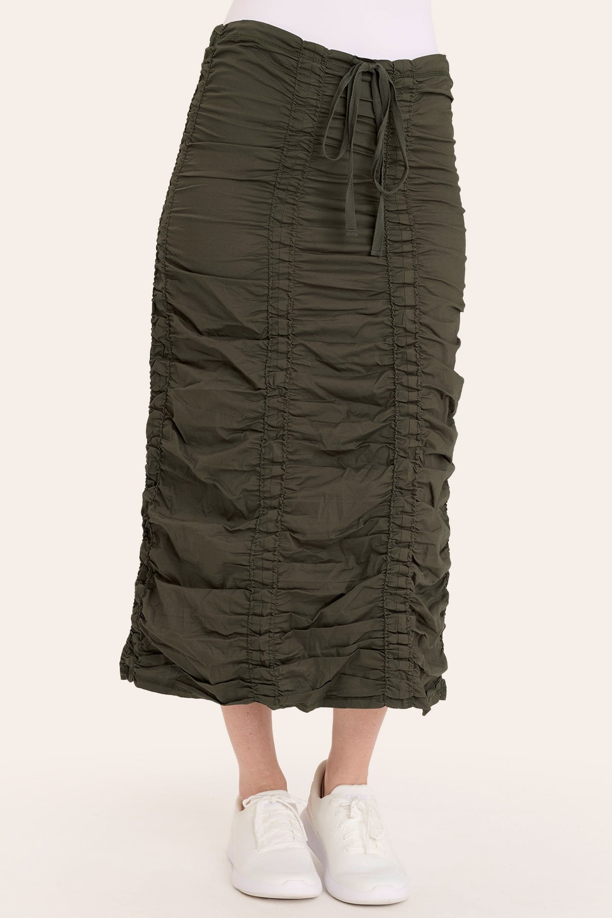 Double Shirred Panel Skirt for Women - Flowy High Waist A-Line Midi Skirt with Elastic Waistband | Perfect for Summer, Beach, Office & Casual Outfits