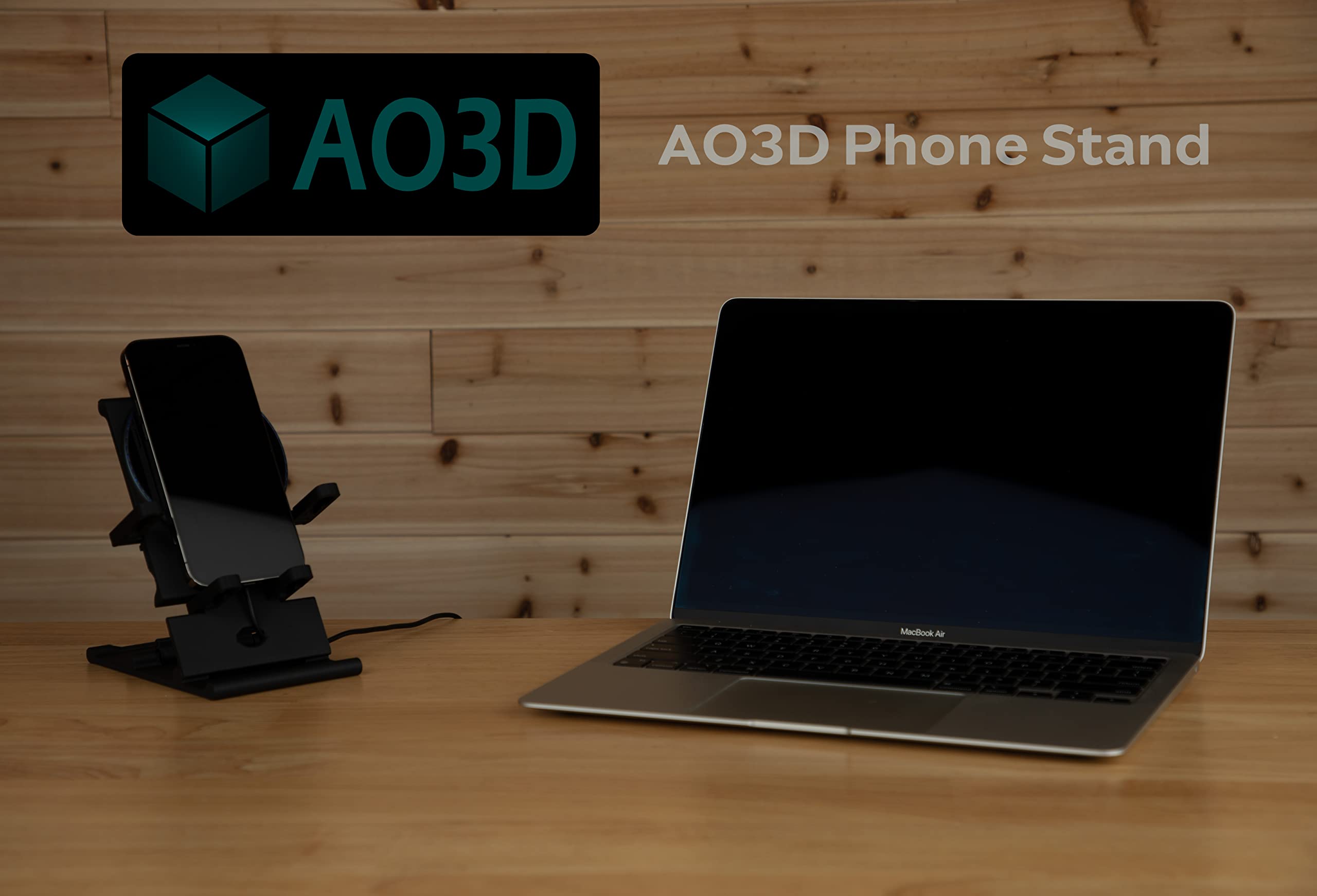 Premium Phone Stand with Wireless Charging - Made in USA (Black Rose) - Perfect for Home, Office & Travel Use