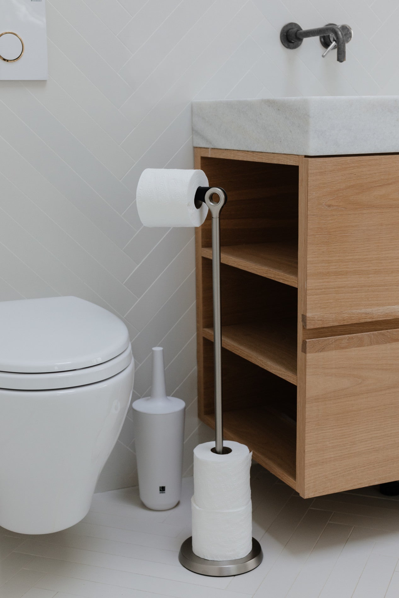 Tucan Toilet Paper Holder - Sturdy Bathroom Tissue Roll Stand with Easy Installation - Perfect for Home, Office, and RV Use