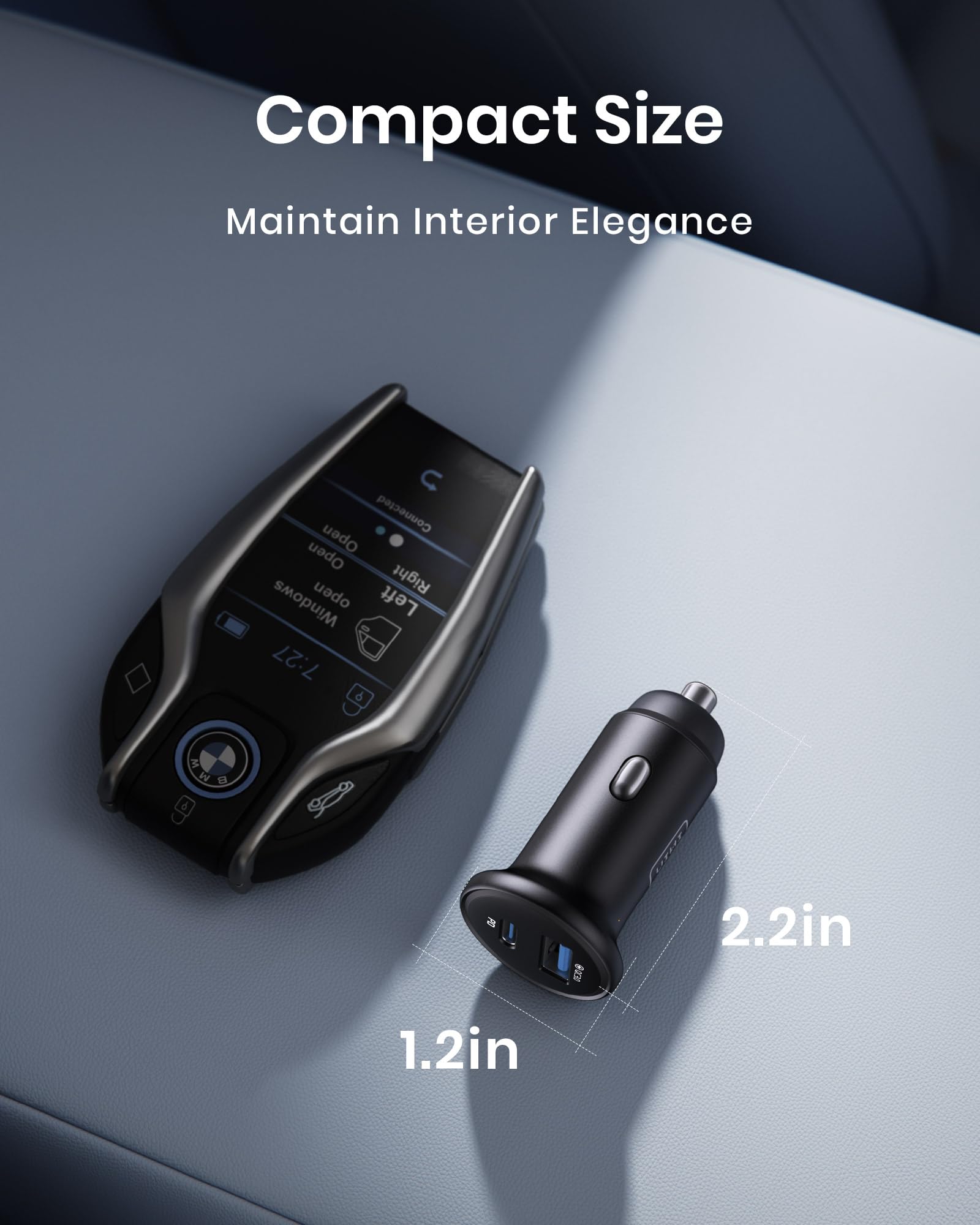 INIU 66W Dual USB C Car Charger - 36W PD & 30W QC 3.0 Fast Charging Adapter for iPhone 16/15/14/13 Pro Max, iPad, Samsung Galaxy S21/S20, MacBook, AirPods - Perfect for Road Trips & Daily Commutes