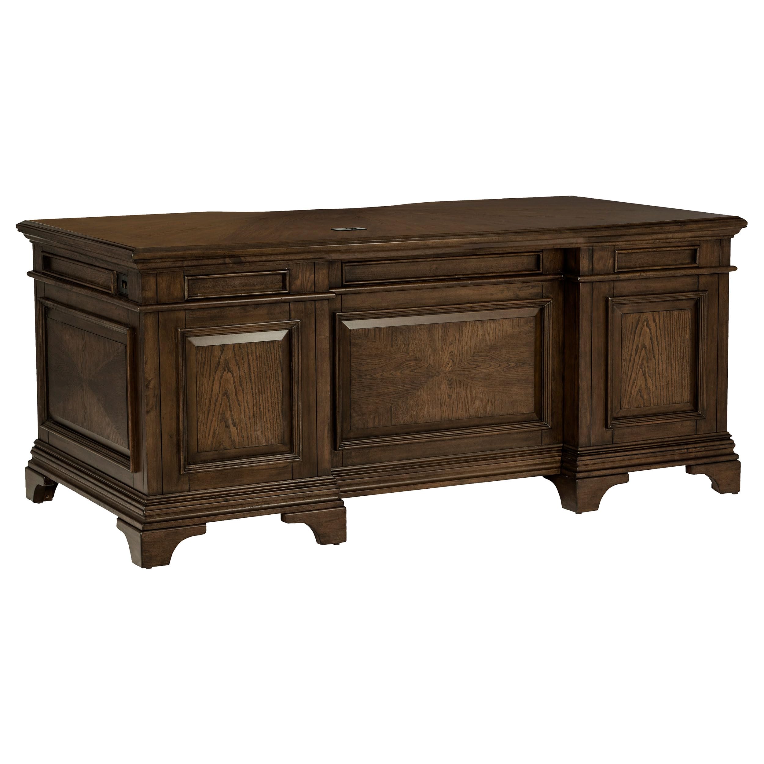 Coaster Furniture Hartshill File Cabinets - Burnished Oak Executive Desk with File Storage, 881281 - Perfect for Home Office & Workspace Organization