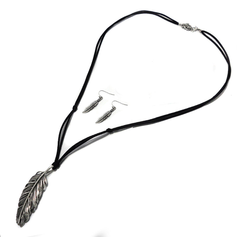 Elegant Leaf Long Necklace Set for Women - Gold Plated Bohemian Jewelry - Perfect for Casual Wear, Date Night & Special Occasions
