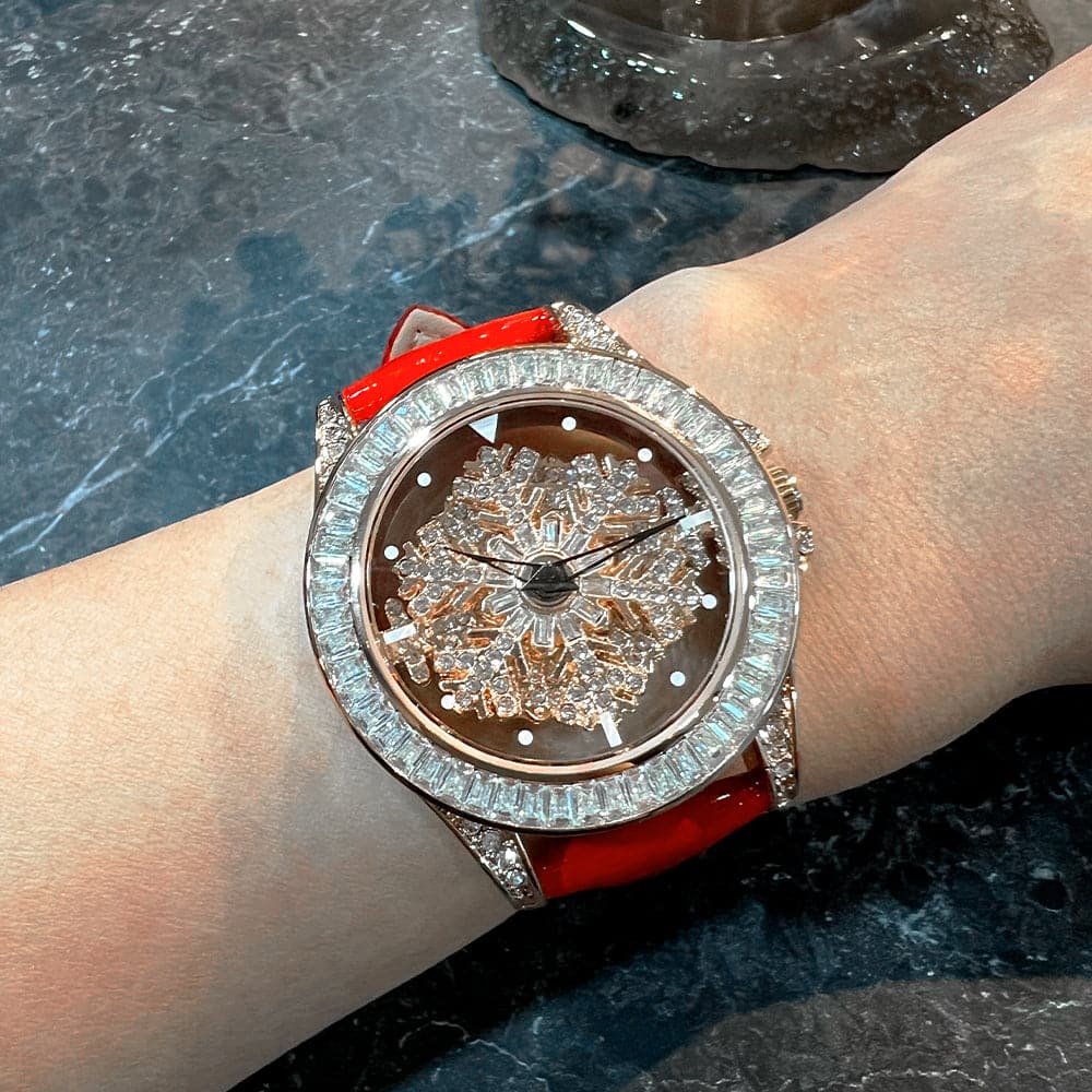 Aries Gold Red Genuine Leather Strap Women's Watch L 5045 RGW R - Elegant Timepiece for Business, Party & Everyday Wear