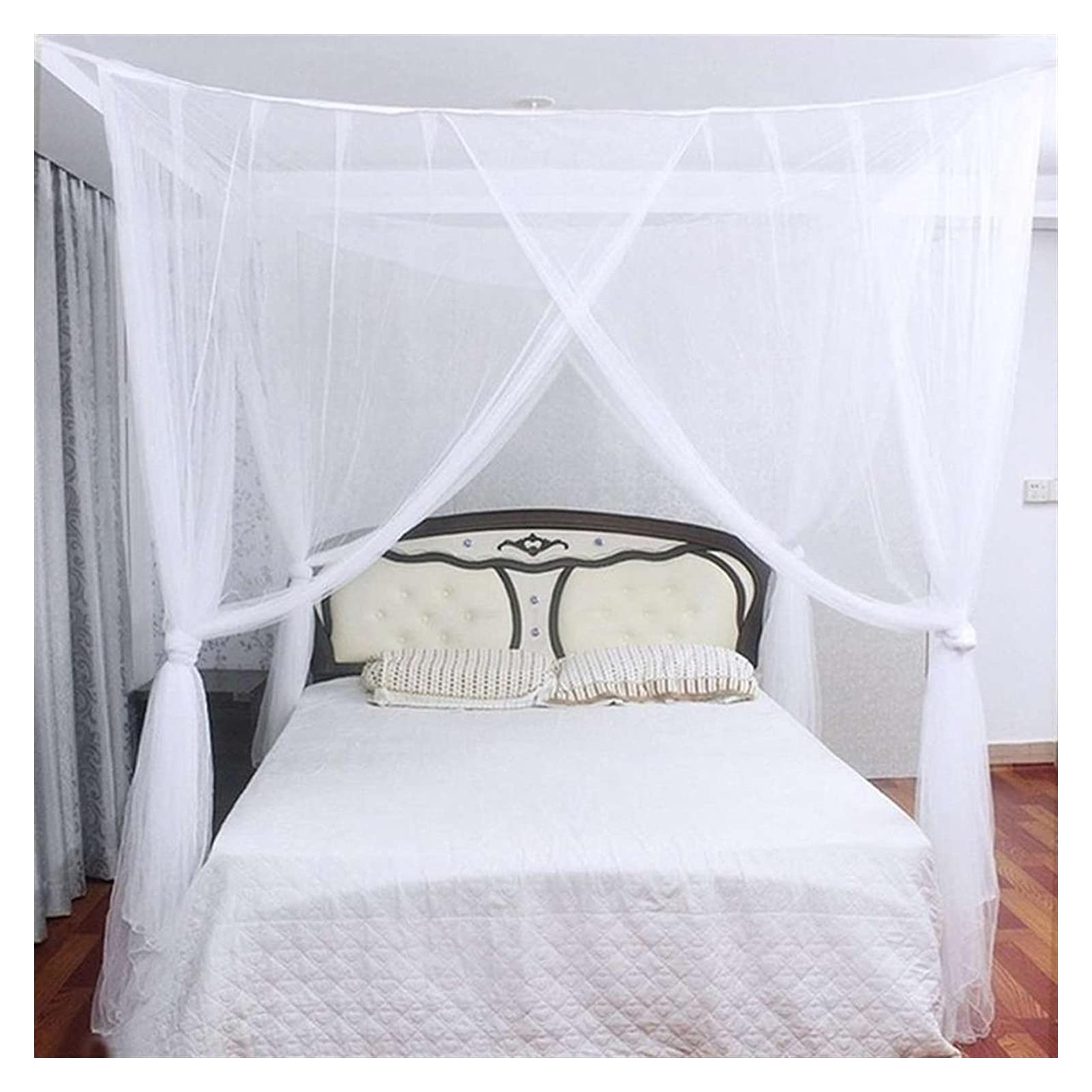 Elegant 3-Door Princess Bed Canopy - 190x210x240cm Dreamy Bed Tent Curtain for Double Beds | Romantic Sleeping Net for Girls' Rooms, Wedding Decor & Cozy Bedroom Retreat (Color: C)