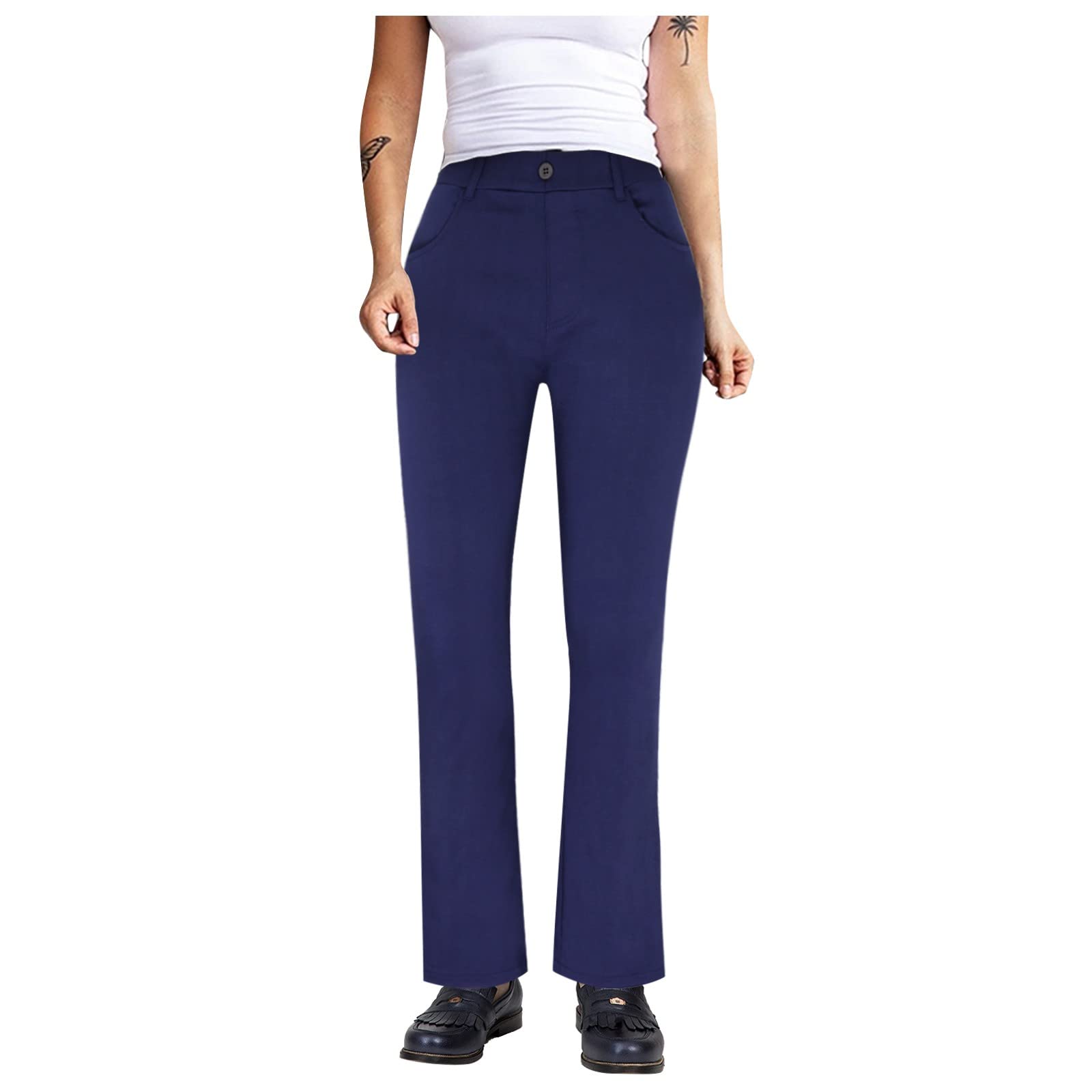 Women's High Waist Straight Leg Jeans - Slim Fit Casual Trousers with Gradient Wash | Perfect for Office, Dating & Everyday Wear
