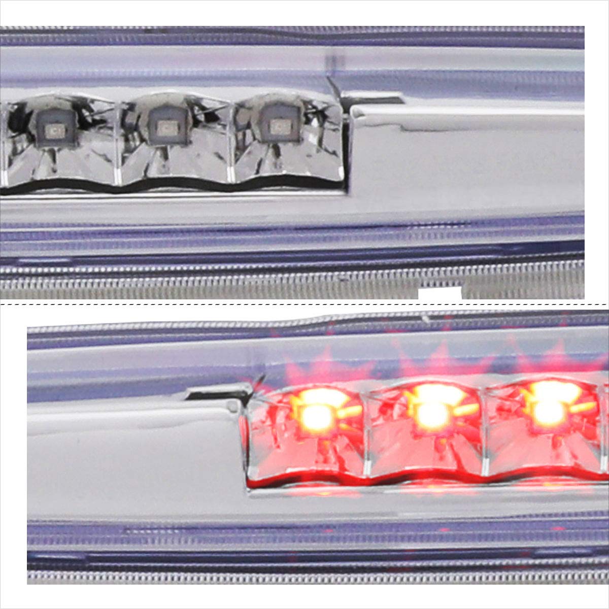 PM PERFORMOTOR Full LED Third Brake Light Compatible with Chevy Trailblazer/GMC Envoy 2002-2009 - Rear Stop Lamp Bar Chrome - Upgrade for Enhanced Safety & Style on SUV/Crossover Vehicles