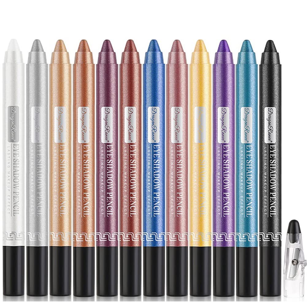 Bilibony 12 Pack Glitter Eyeshadow Stick Set - Waterproof & Long Lasting Eye Shadow Pen, Eyeliner Pencil for Vibrant Eye Makeup | Perfect for Parties, Halloween, Cosplay & Daily Glam Looks
