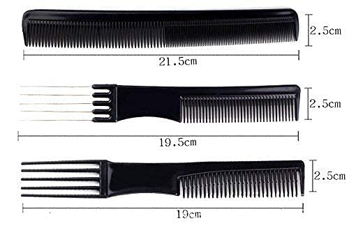 Professional Hair Cutting & Styling Comb Set - 10 Pack Multipurpose Hair Brushes for Salon & Home Use (Black) | Perfect for Barbers, Hairstylists & DIY Hair Care