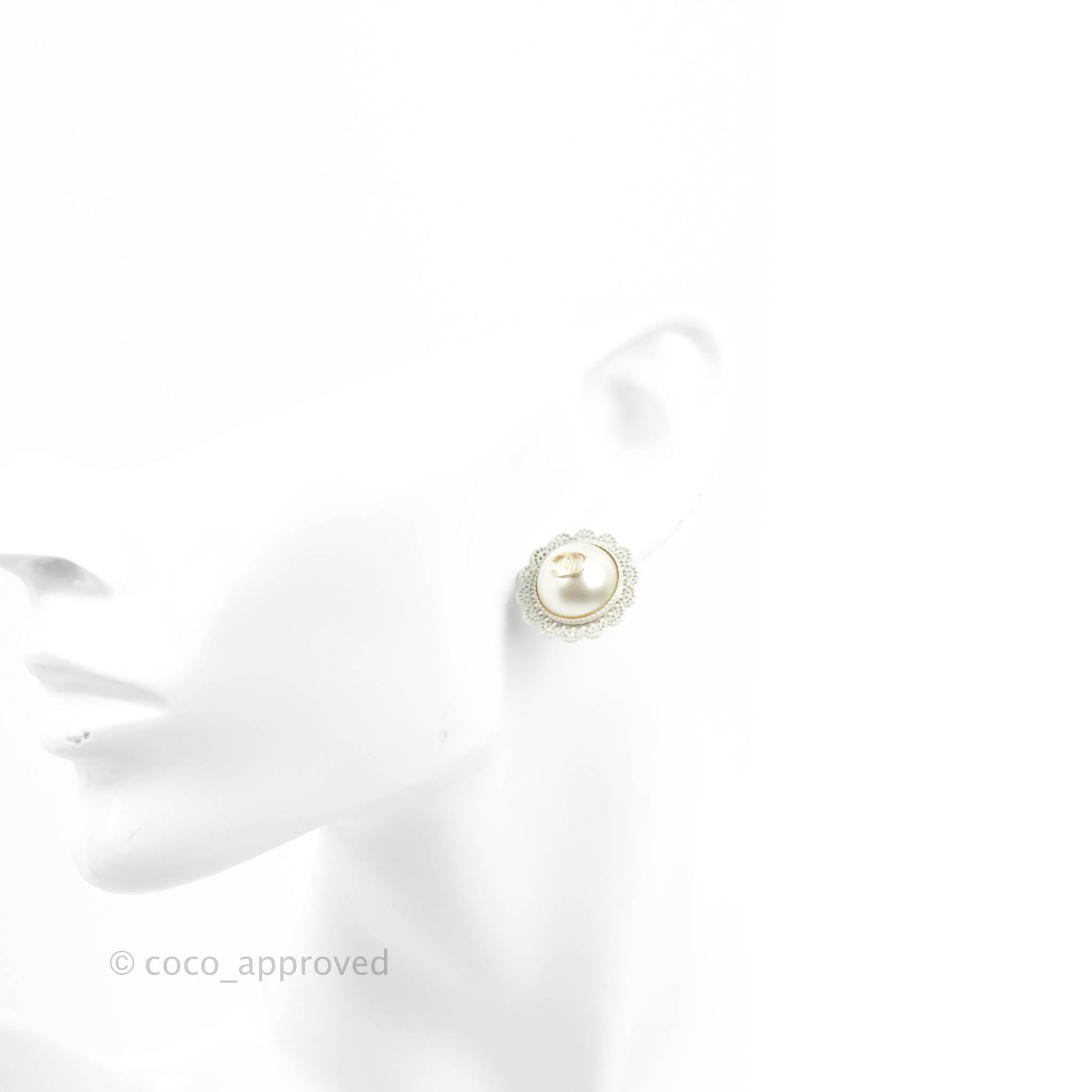 Chanel CC Pearl Round Earrings 15K Gold - Luxury Fashion Jewelry for Women | Perfect for Parties, Weddings & Special Occasions