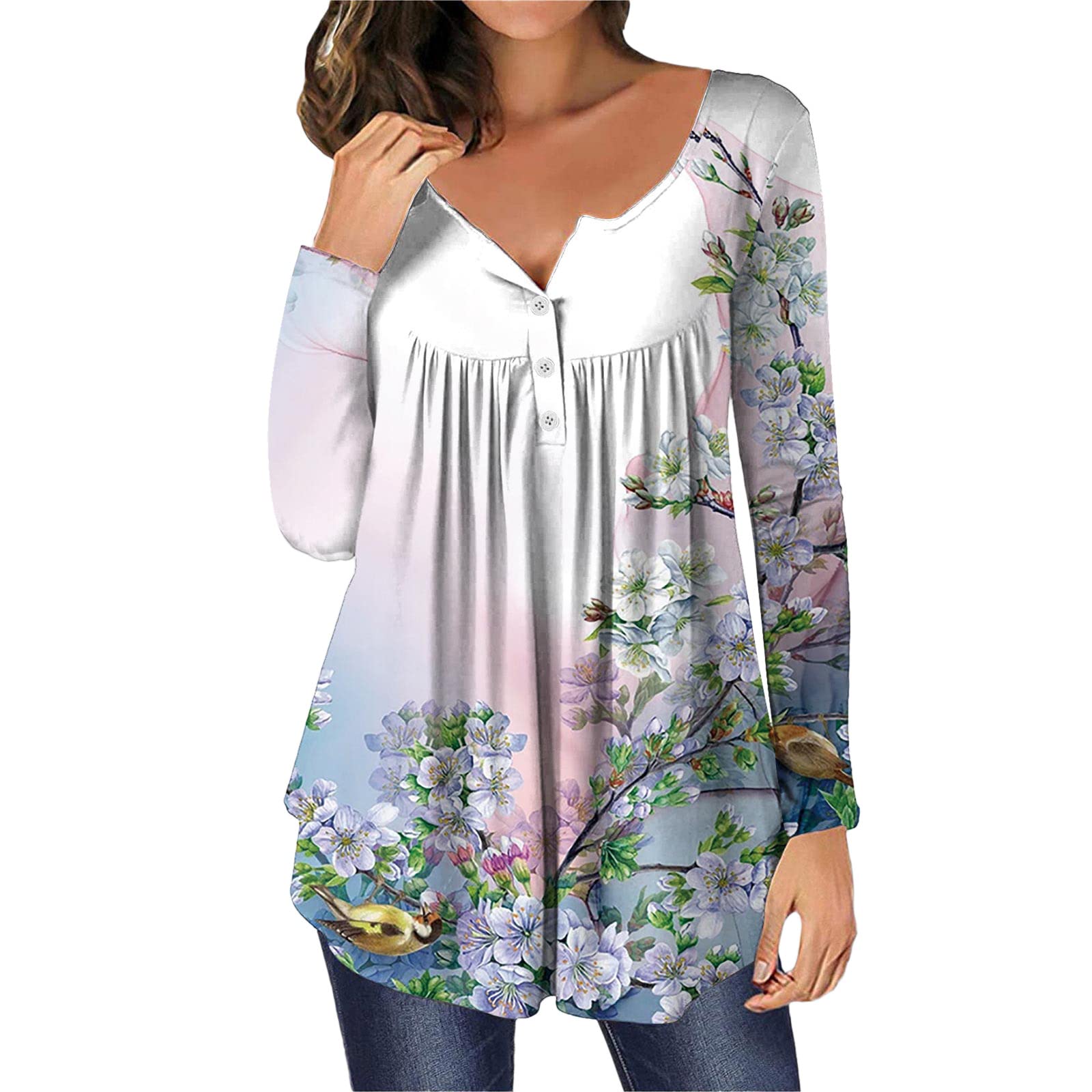 2024 Women's Long Sleeve Crewneck Pullover Sweatshirt - Casual Solid Color Tie-Dye Thin Knit Shirt for Women | Perfect for Fall Layering, Office Wear & Weekend Outfits