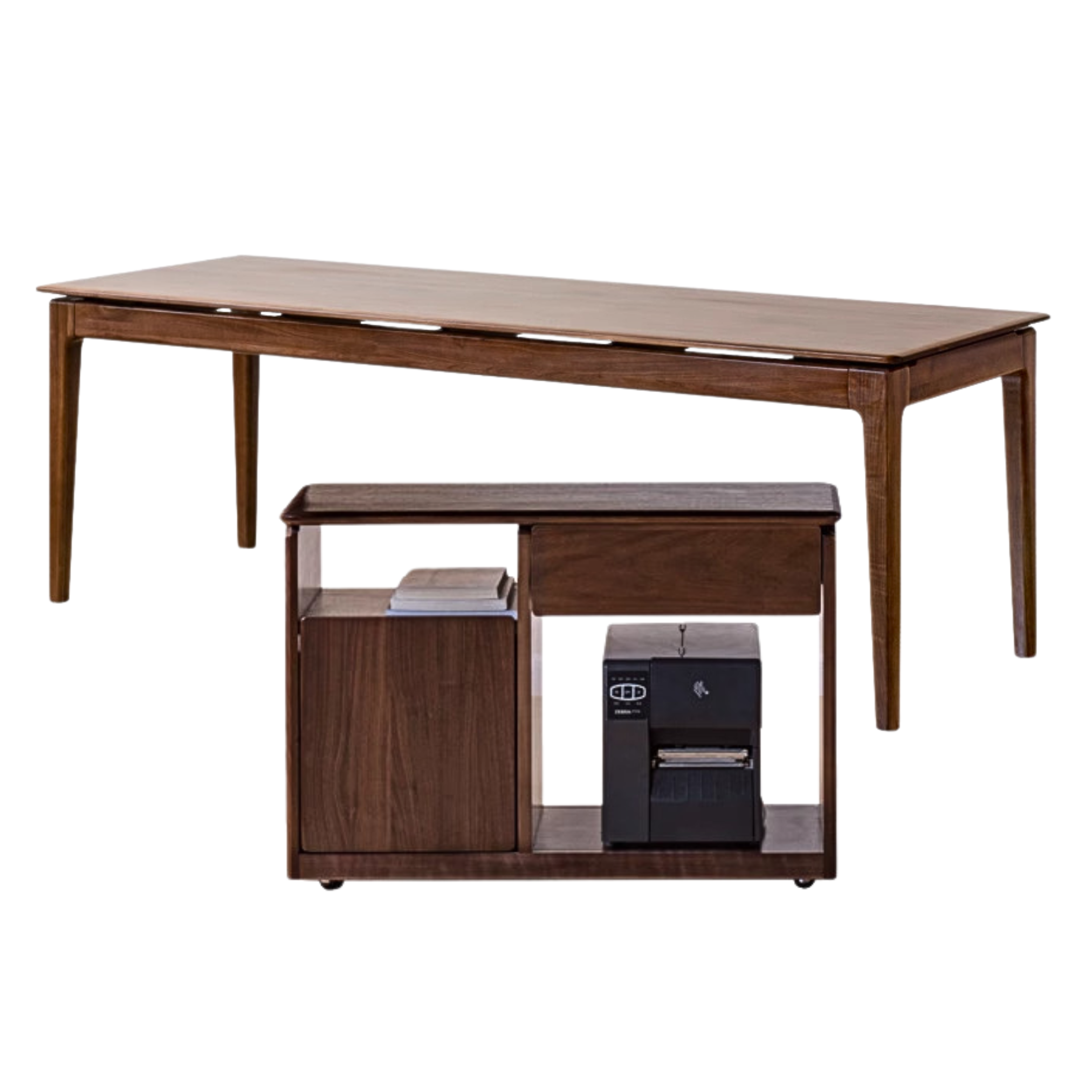 Premium Black Walnut & Ash Solid Wood Office Desk - Long Executive Work Table for Home & Business Use - Perfect for Modern Workspaces, Study Rooms & Office Decor