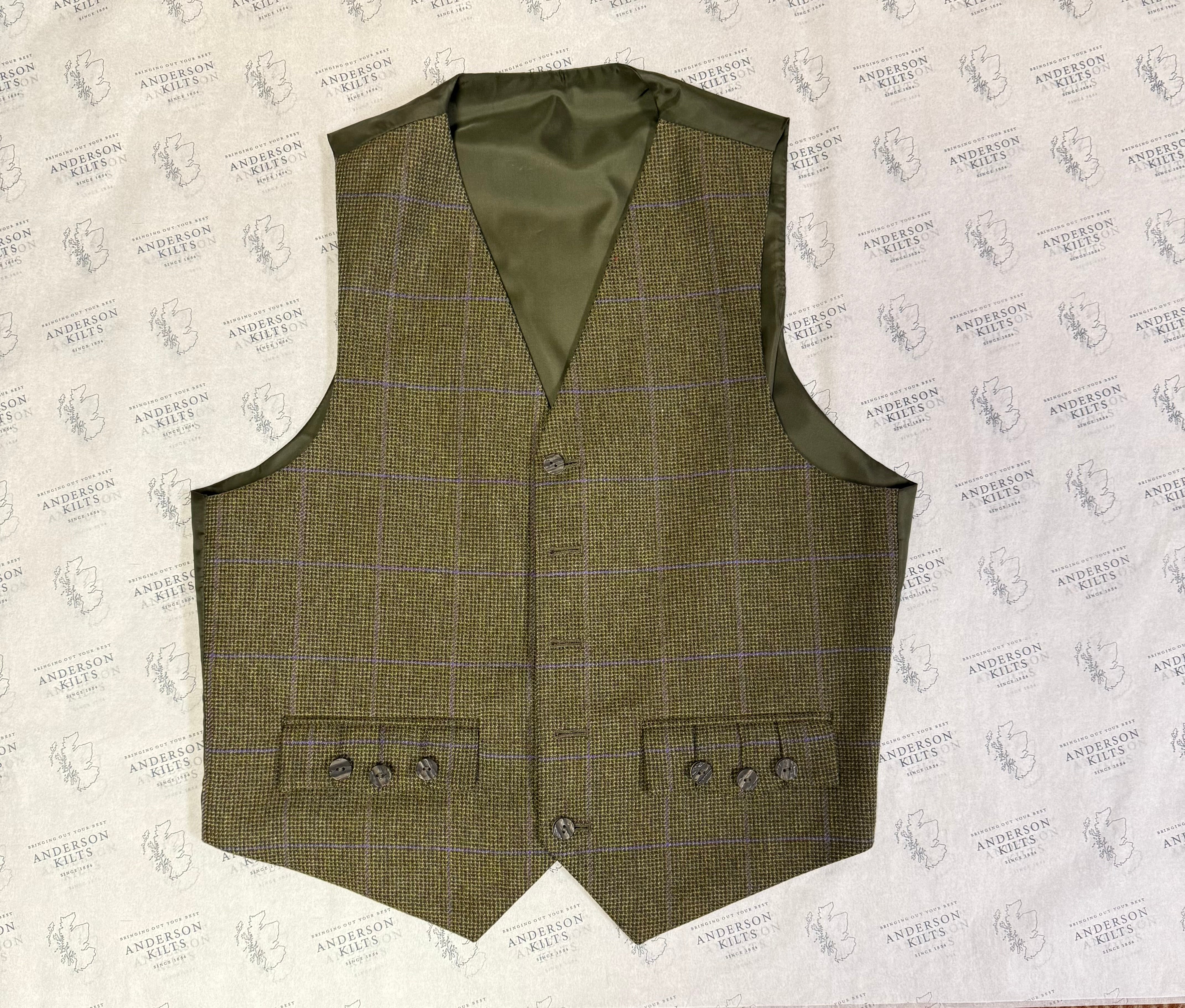 NEW 5 Button Argyll Waistcoat 42 Long - Premium Scottish Style Formal Vest for Men | Perfect for Weddings, Highland Games & Special Occasions