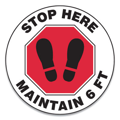 Accuform® Slip Gard Social Distance Floor Signs - 17