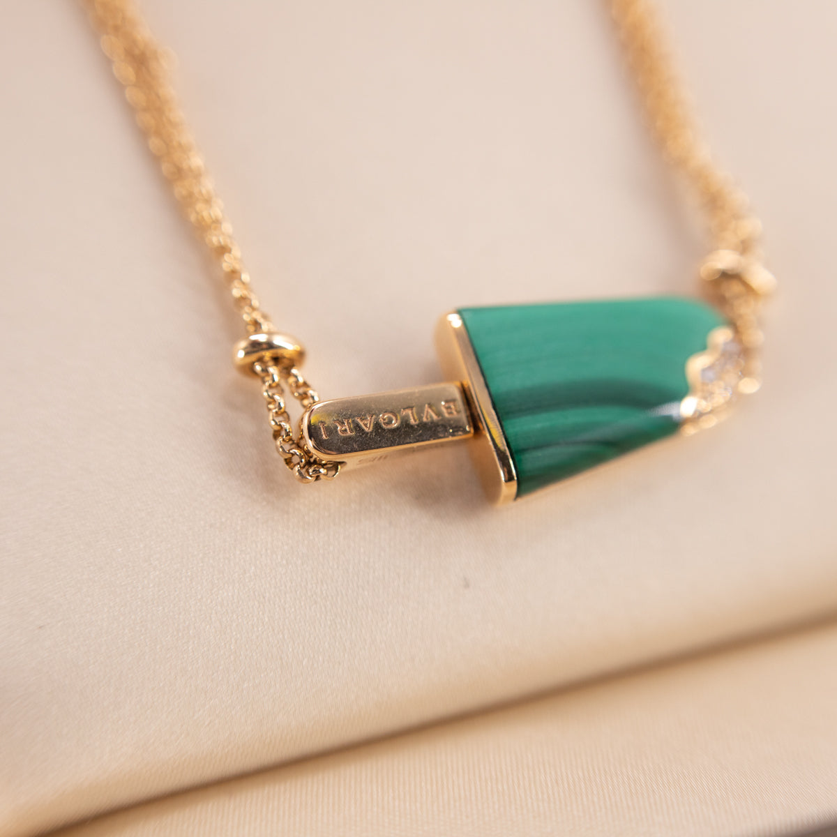 BVLGARI BVLGARI Gelati 18k Gold Bracelet with Malachite and Pavé Diamonds - Luxury Jewelry for Women, Elegant Gift for Anniversary & Special Occasions