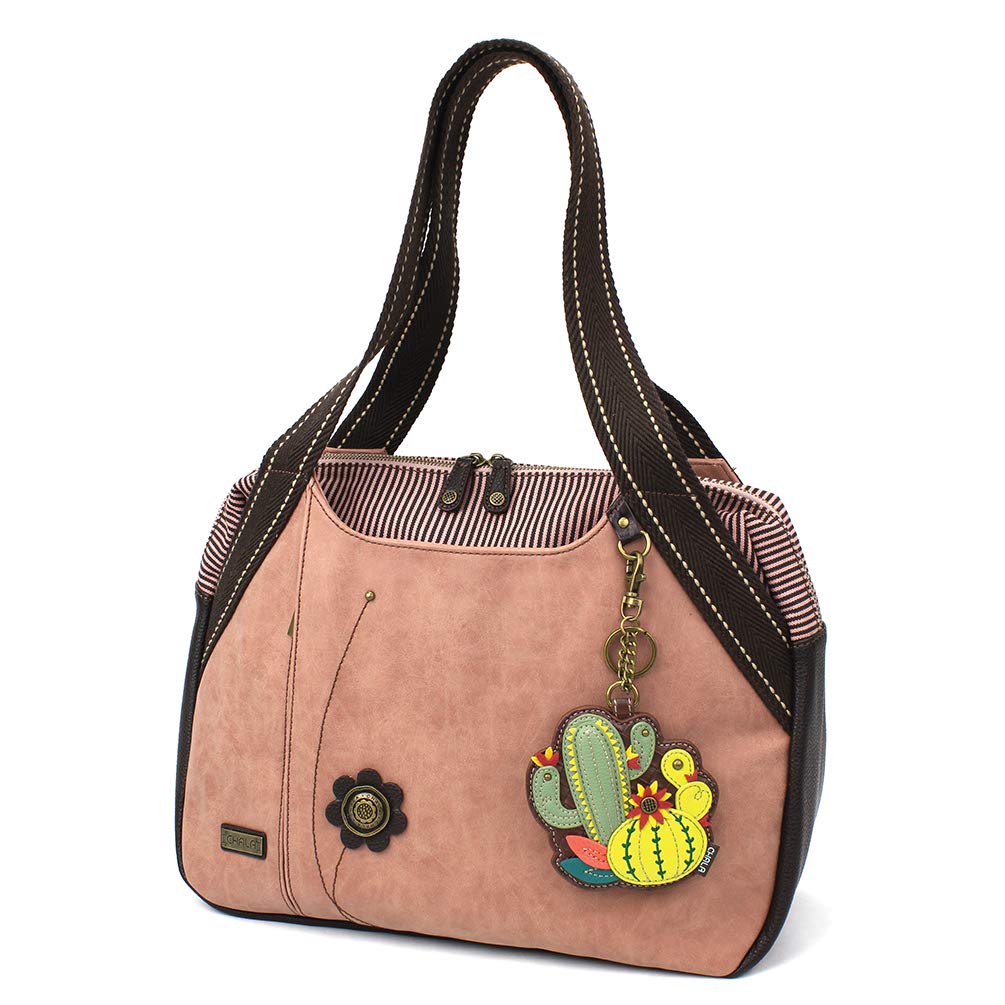 CHALA Bowling Bag - Stylish Cactus Print & Dusty Rose Color - Perfect for Bowling, Gym, Travel & Sports Accessories Storage