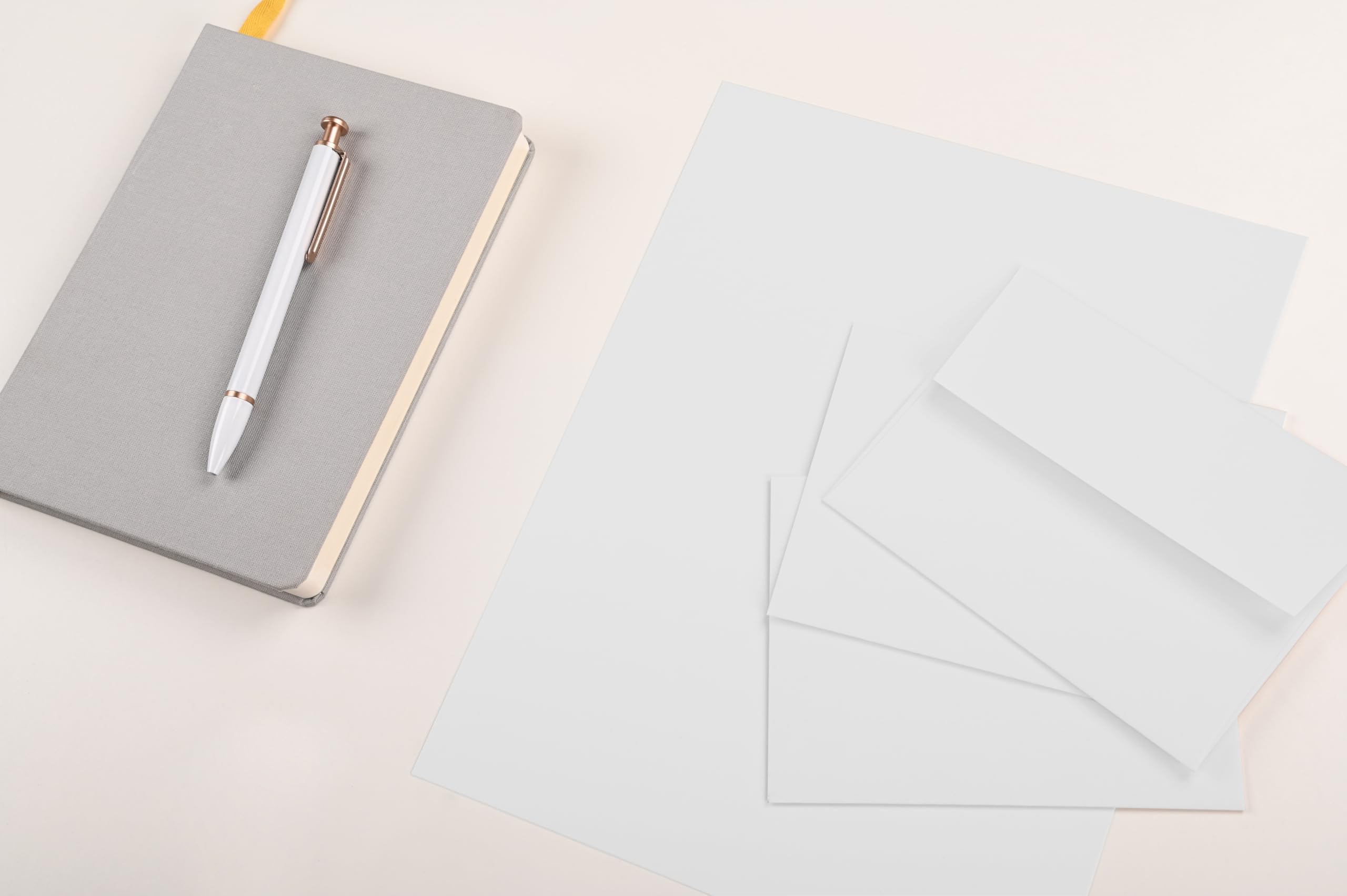 Premium Crane's Lettra 100% Cotton Folded Cards - 300gsm/110lb Heavyweight Paper, 200 Pack, 8.5x5.5 Inches (A2 Size), Pearl White - Perfect for Wedding Invitations, Thank You Cards & Business Stationery