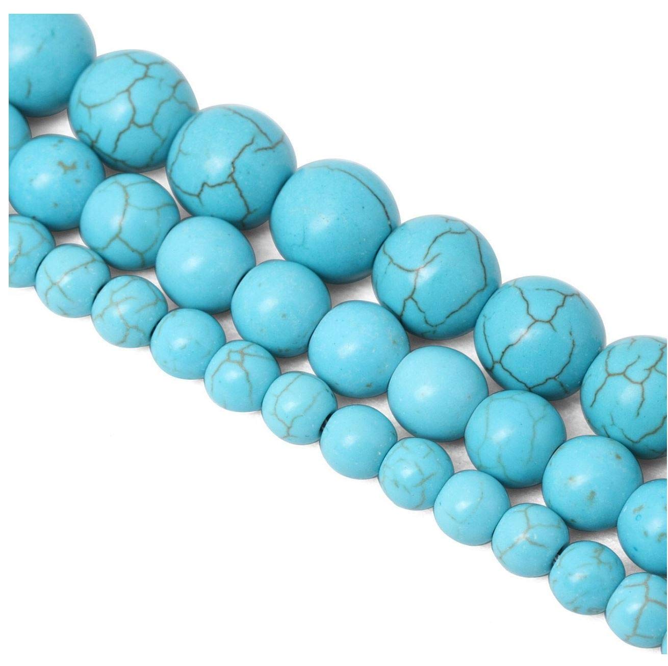 Adabele Natural Blue Magnesite Gemstone 8mm Round Loose Beads - Imitation Turquoise Spacer Beads (92-104pcs) for DIY Jewelry Making, Bracelets & Necklaces - Premium Craft Beads for Jewelry Design