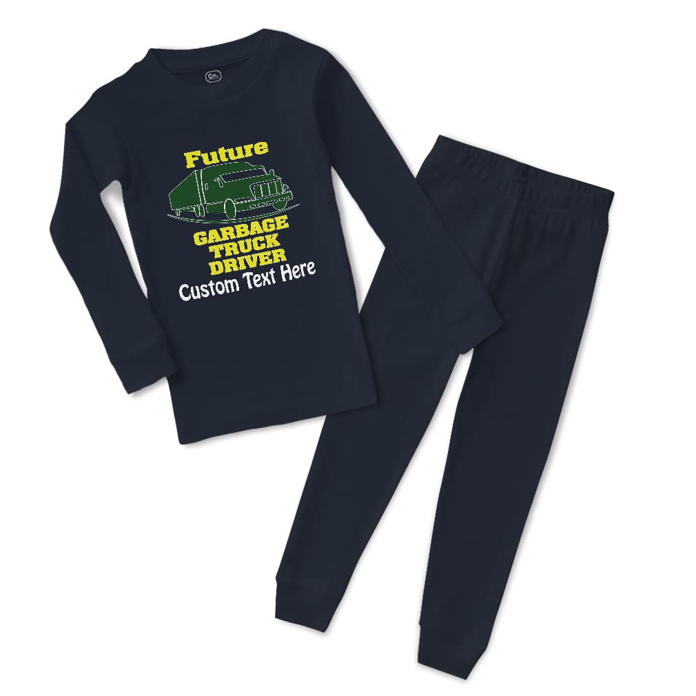 Custom Cotton Toddler Pajamas for Boys & Girls - Future Garbage Truck Driver Design - Snug Fit Sleepwear for Kids | Perfect for Bedtime, Playtime & Photo Shoots