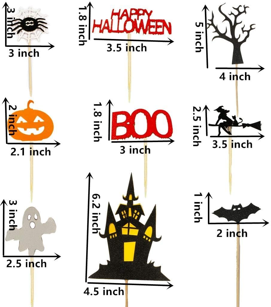 11-Piece Halloween Cake Topper Set - Haunted House, Ghost & Pumpkin Cupcake Decorations for Wizard, Ghost & Spider Parties | Perfect for Halloween Desserts, Themed Cakes & Spooky Celebrations