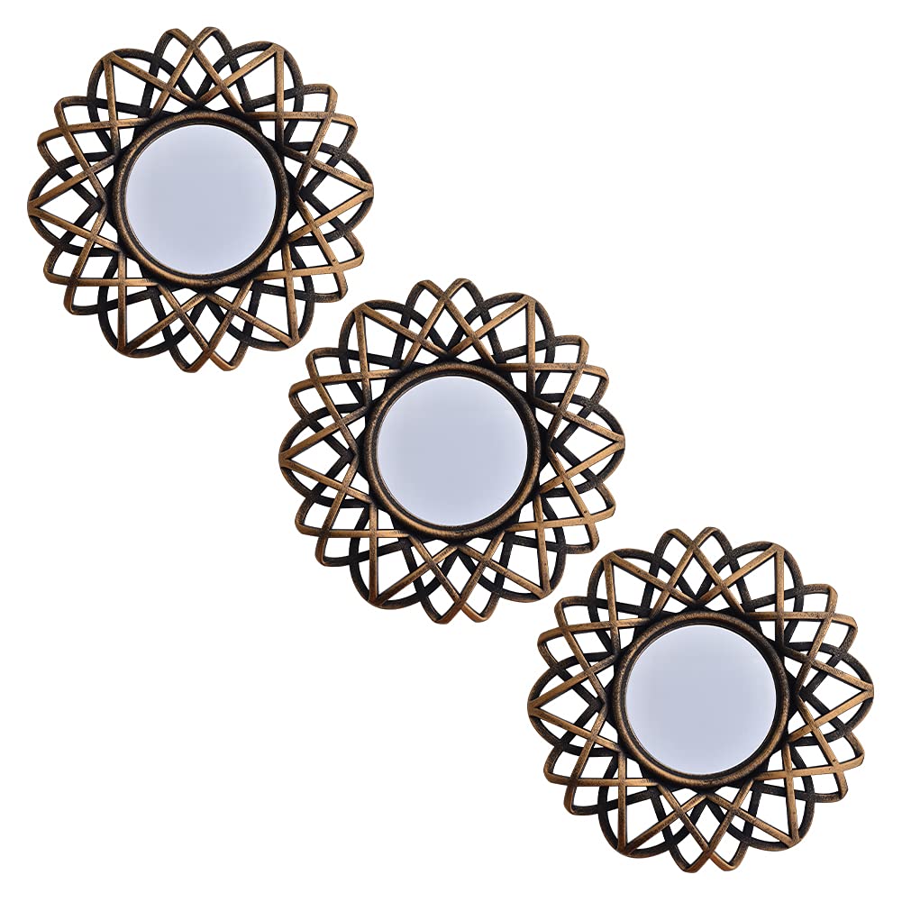 Stylish Round Wall Mirrors Set of 3 | Decorative Circle Mirrors for Bedroom, Living Room & Bathroom | Modern Wall Decor for Home, Office & Entryway