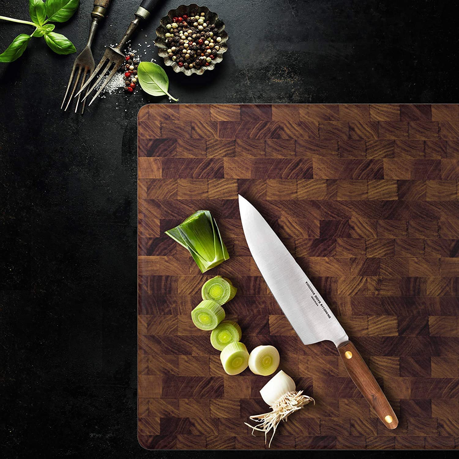 Premium End Grain Butcher Block Cutting Board - 18