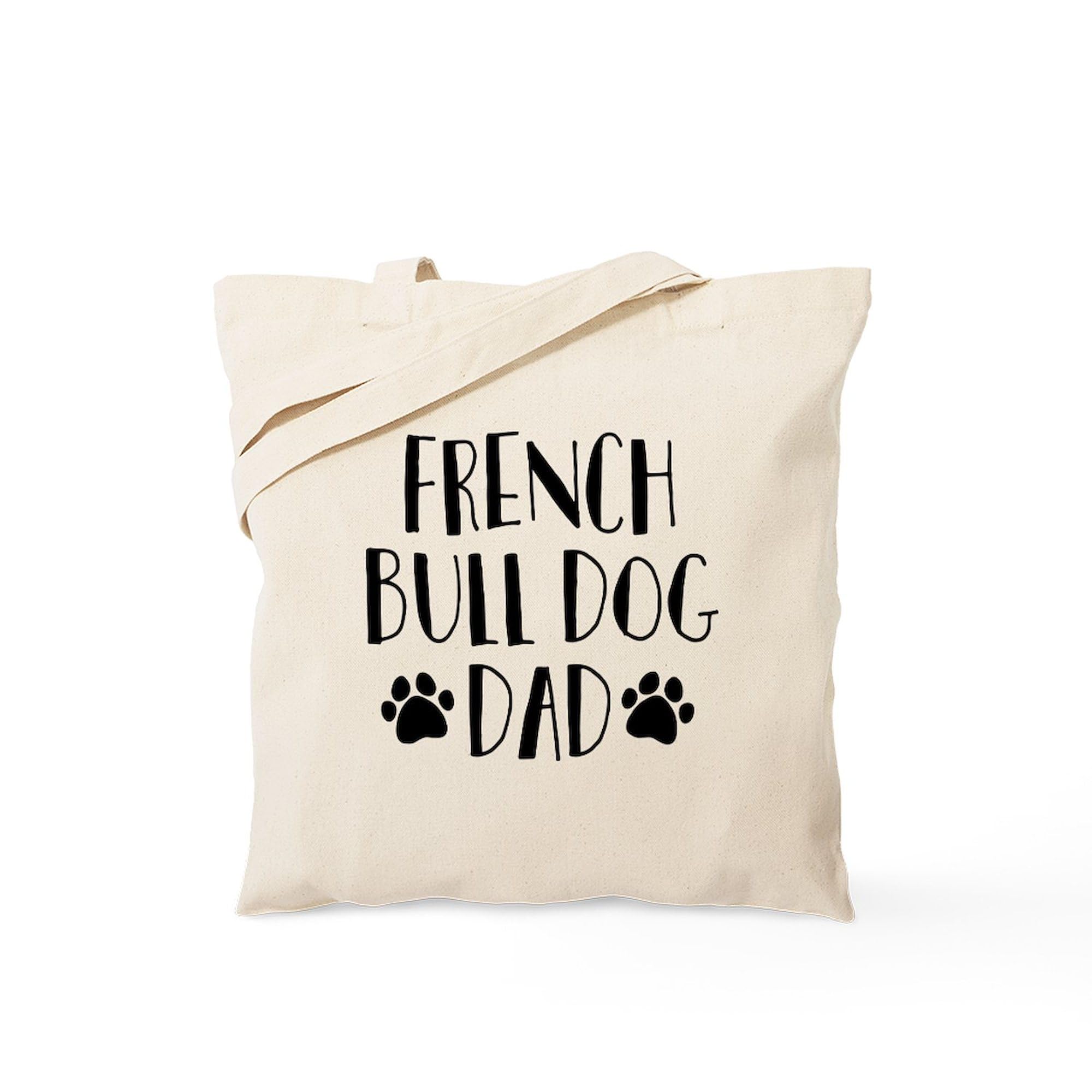 French Bulldog Dad Tote Bag - Natural Canvas Reusable Shopping Bag for Groceries, Beach & Work | Funny Dog Lover Gift for Men & Women