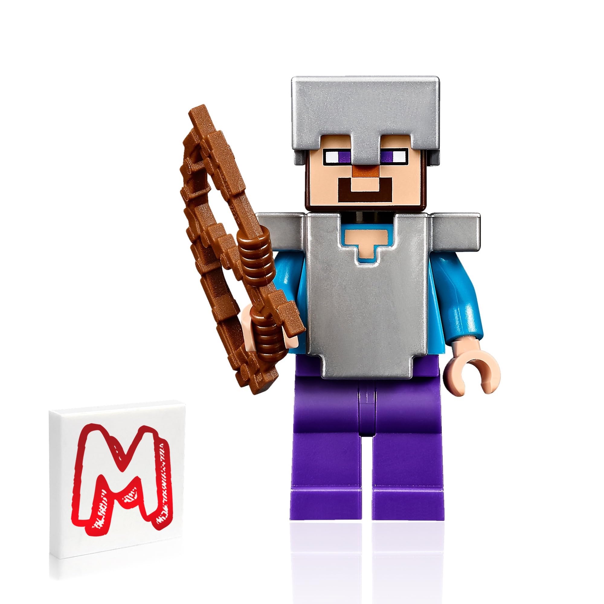 LEGO Minecraft Steve with Iron Armor & Bow Building Toy - Perfect for Kids' Birthday Gifts & Creative Playtime Adventures